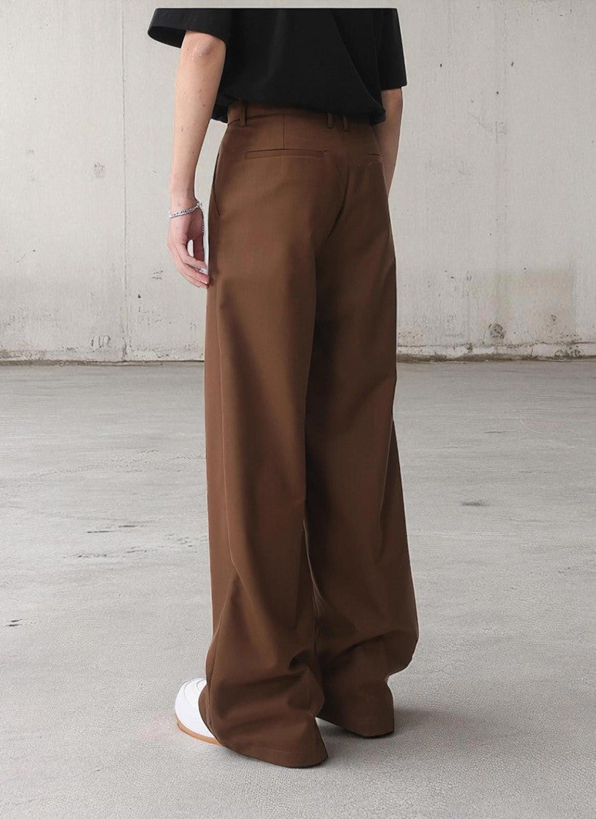 Japanese Brand Wide-Leg Tailored Trousers - High-Waist Architectural Pants Size 28" / US 6 / IT 42 - 9 Thumbnail