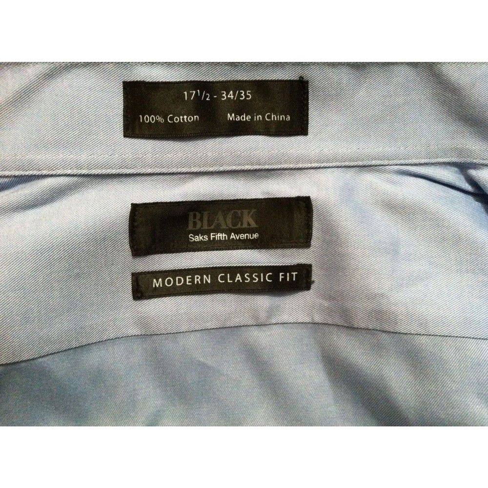 Saks Fifth Avenue SAKS FIFTH AVENUE MENS 100%COTTON DRESS SHIRT 17.5/34-35 Size US XL / EU 56 / 4 - 6 Thumbnail
