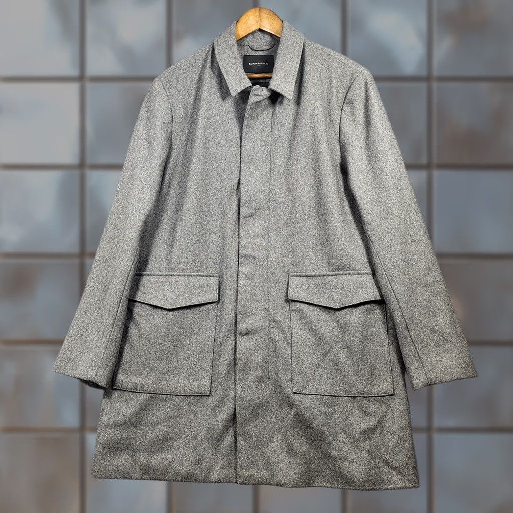 Banana Republic Banana Republic Men Coat Overcoat Wool Blend Grey Large Zip Classic City Preppy Mens Long Winter Fall Wool Dry Clean Only No Flaws 2024? Size US L / EU 52-54 / 3 - 1 Thumbnail