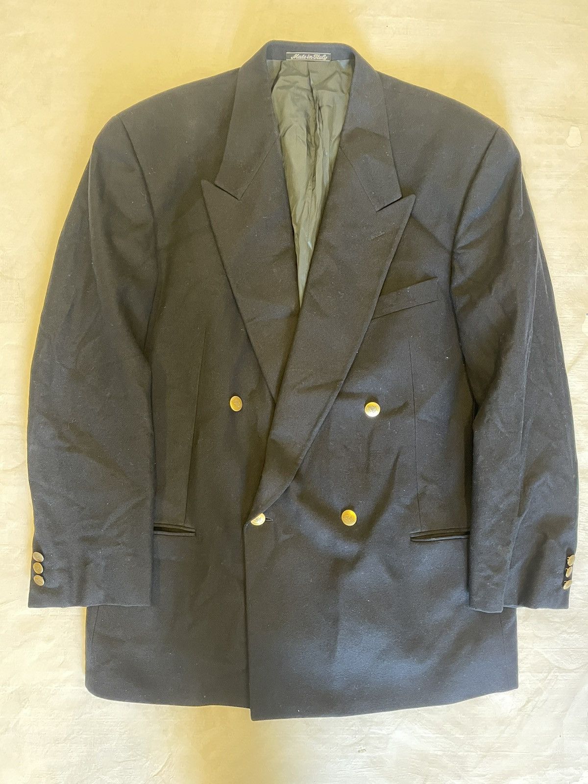 Giorgio Armani × Vintage Winter Weight Wool & Cashmere Double Breasted Jacket Size 44R - 5 Thumbnail