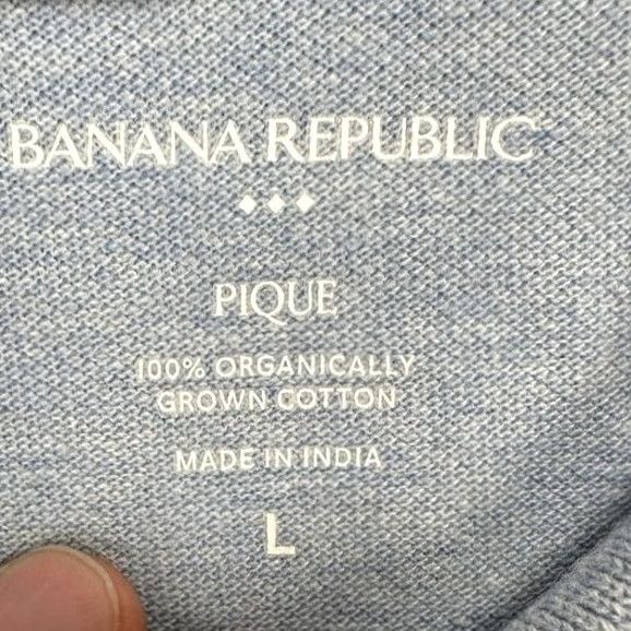 Banana Republic Banana Republic Shirt Mens L Blue Pique Men Polo Short Sleeve Casual Rugby Cotton Size US L / EU 52-54 / 3 - 5 Thumbnail
