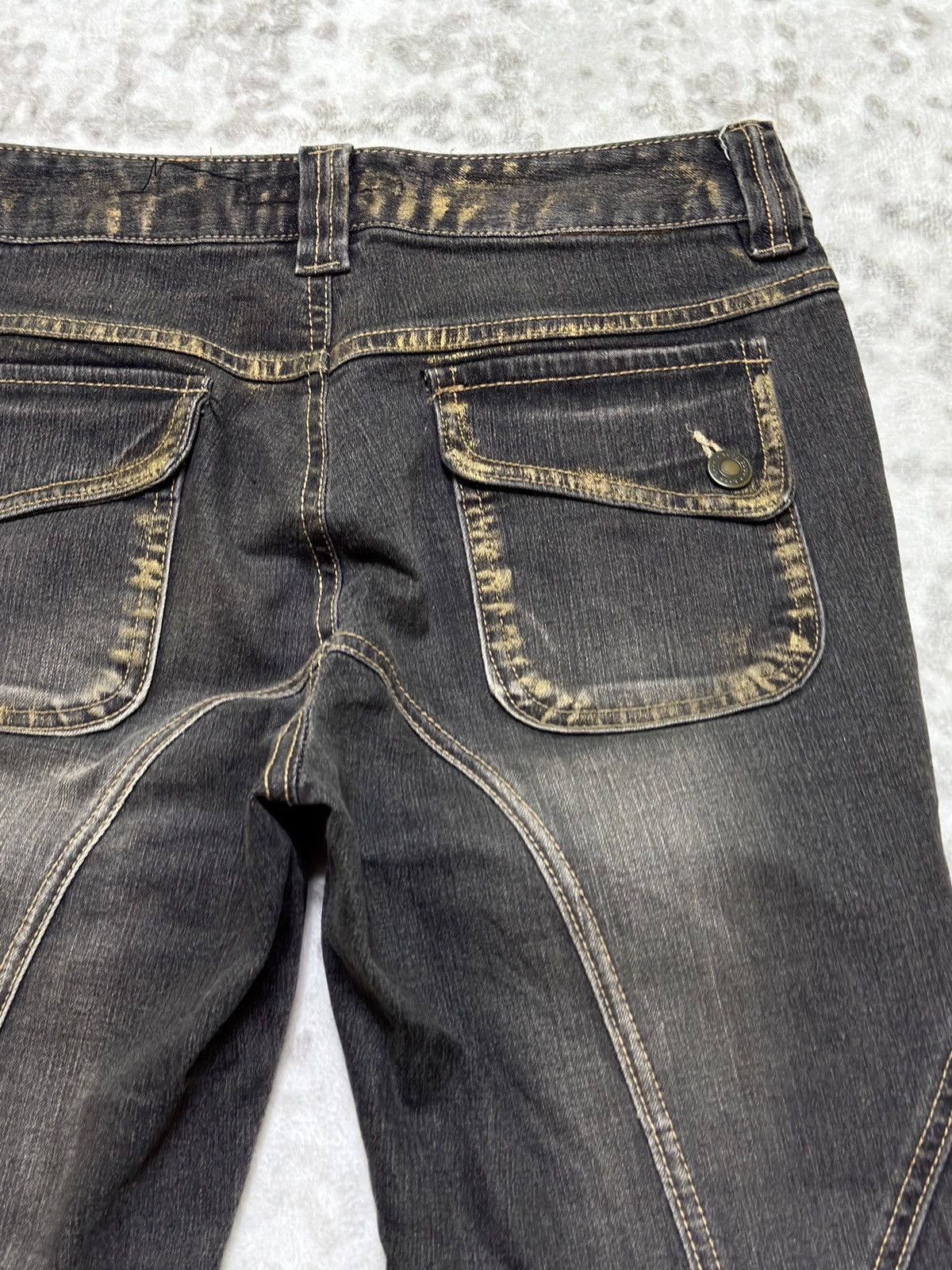 Japanese Brand Flare Jeans DOO YON Reconstructed Acid Washed Denim Boot Cut Size US 26 / EU 42 - 11 Thumbnail