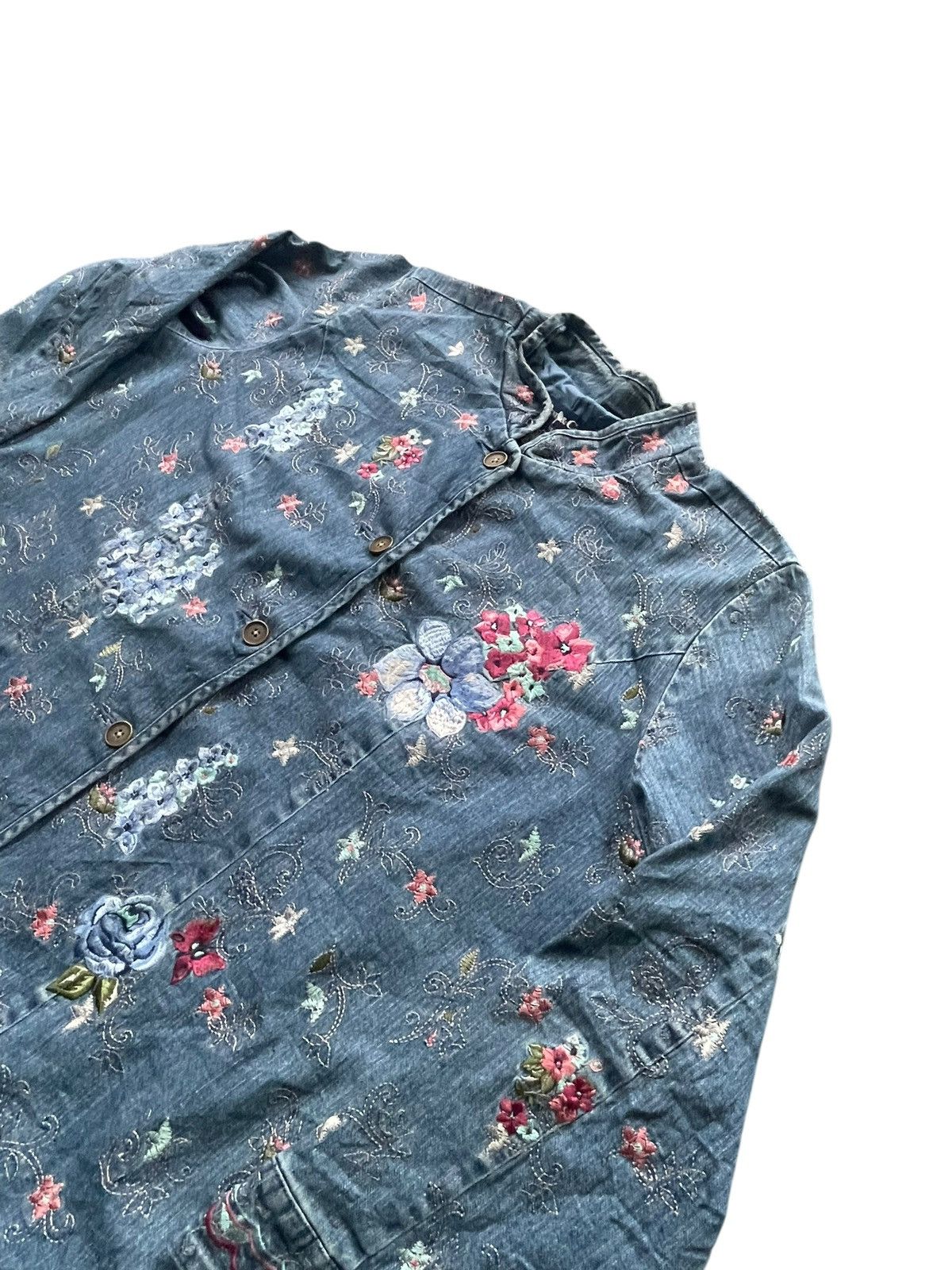 Denim & Co. Denim & Co Custom Emboiderey Denim Jacket Size XXL / US 16-18 / IT 52-54 - 2 Thumbnail