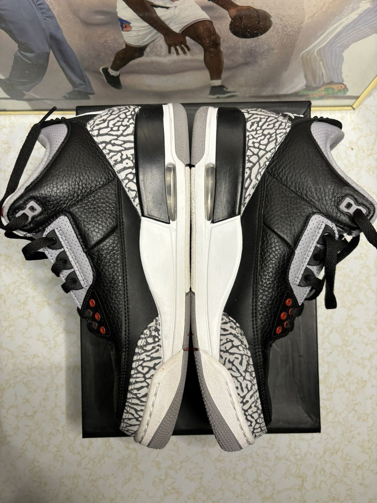 Jordan Brand Jordan 3 Retro Black Cement 2018 Size US 9.5 / EU 42-43 - 3 Thumbnail
