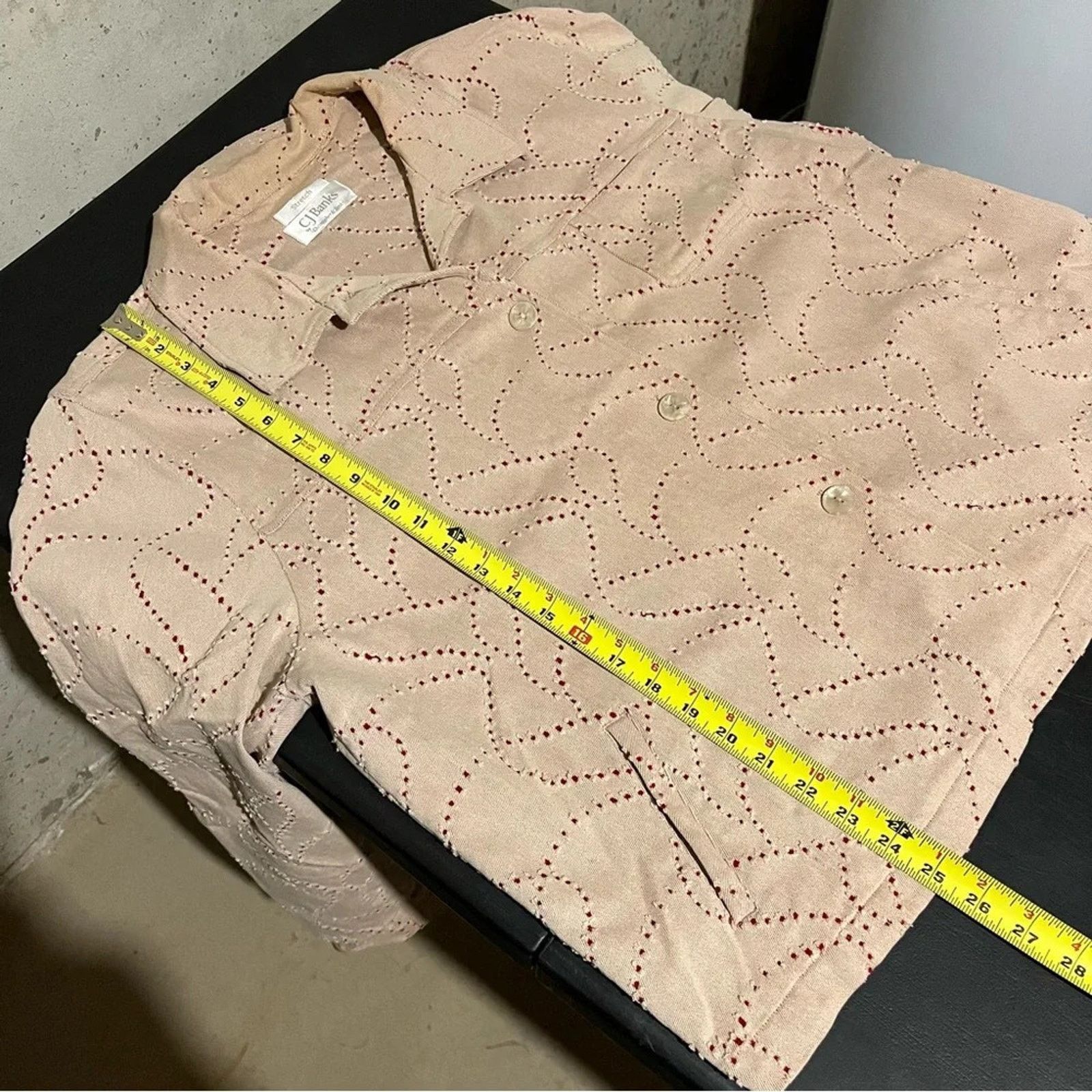 Other CJ Banks Shirt Jacket Size 1X Beige Red Preppy Stretch Size XL / US 12-14 / IT 48-50 - 8 Thumbnail
