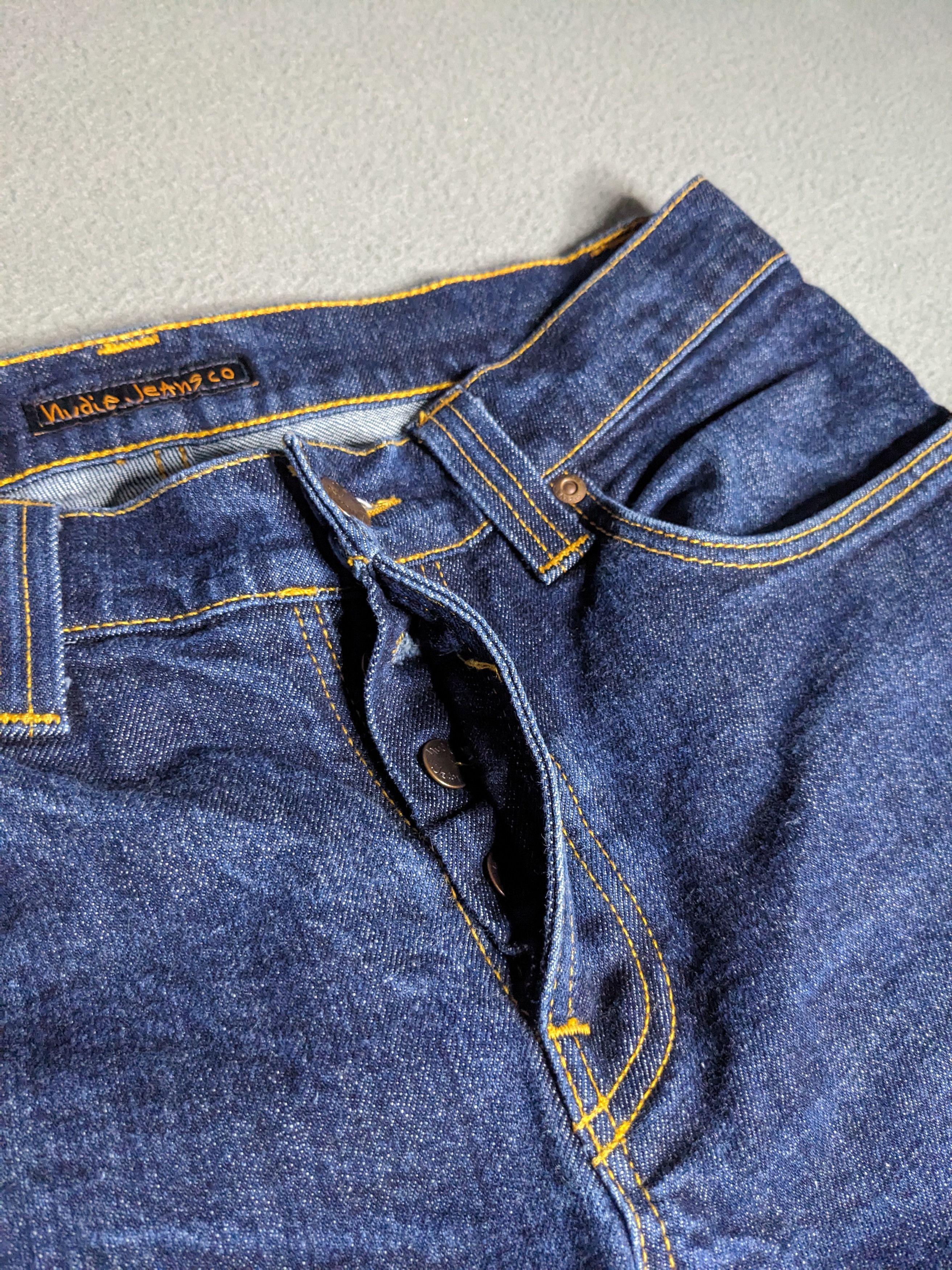Nudie Jeans Nudie Jeans 30x31 Grim Tim Blue Denim Low Rise Slim Straight Size US 30 / EU 46 - 10 Thumbnail