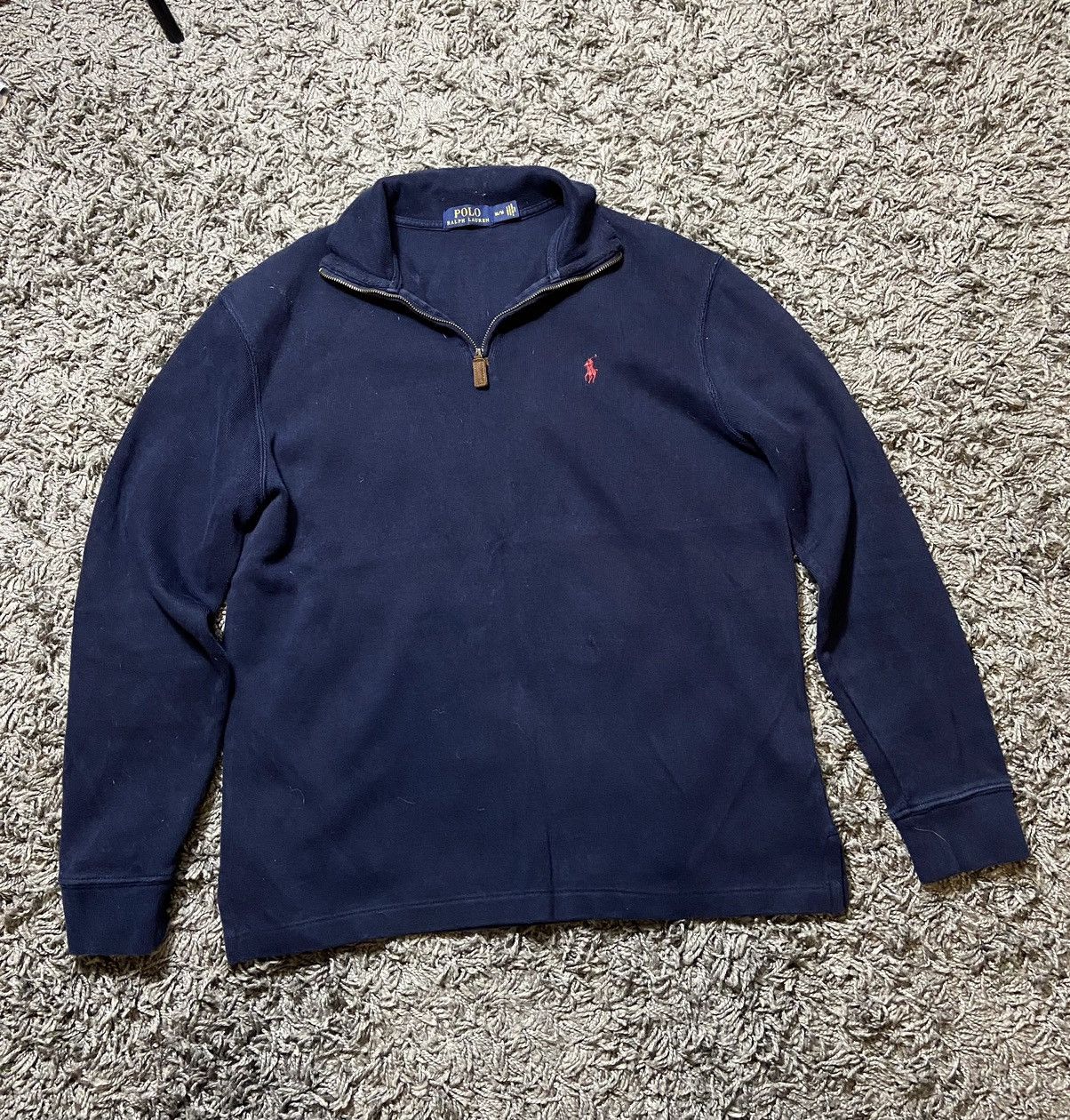 RALPH LAUREN COTTON 1/4 ZIP CLASSIC OLD MONEY SWEATER