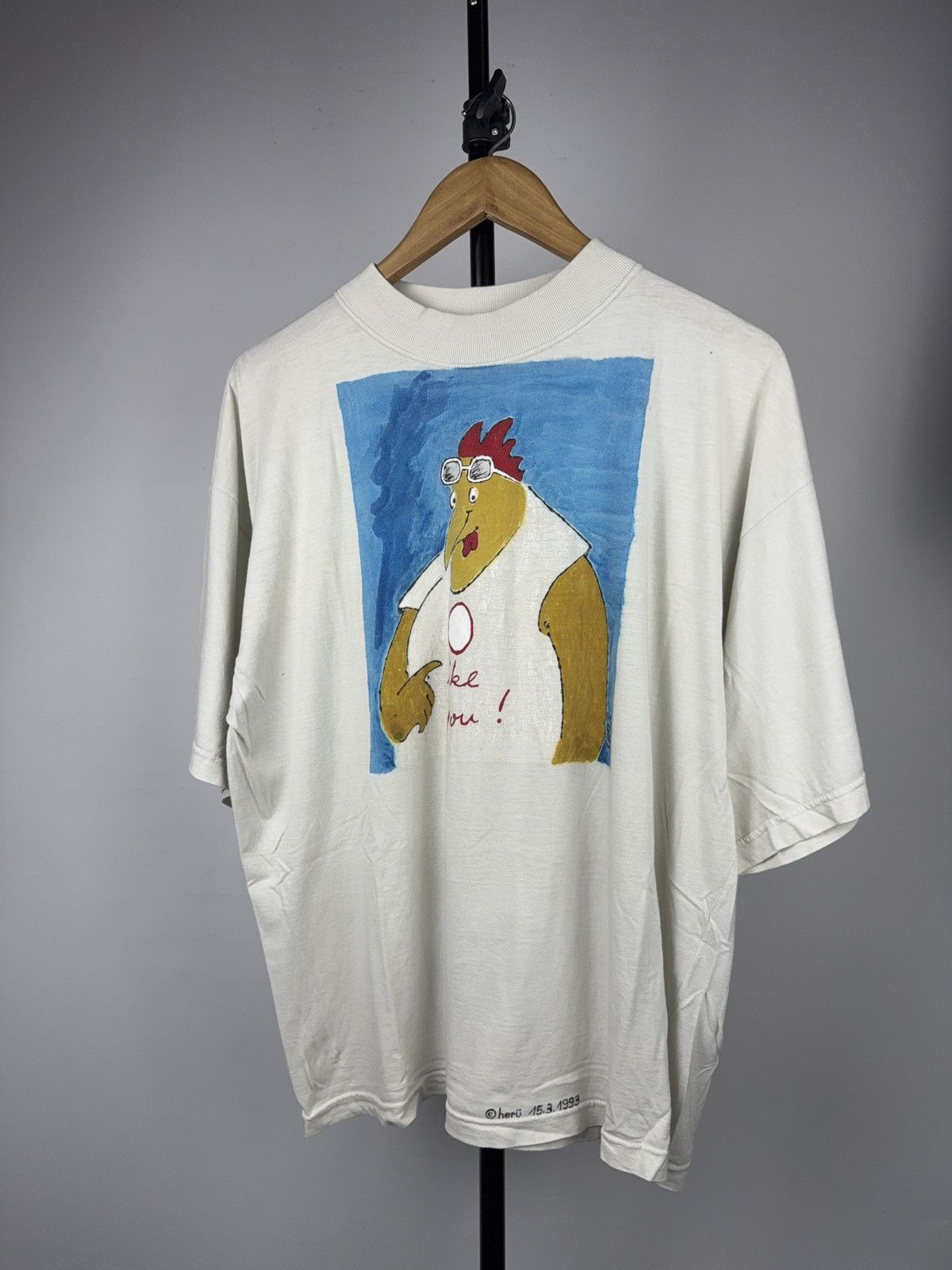 Vintage Retro 1993 Hand Painted Art T-Shirt Naive Outsider Graphic Size US L / EU 52-54 / 3 - 1 Thumbnail