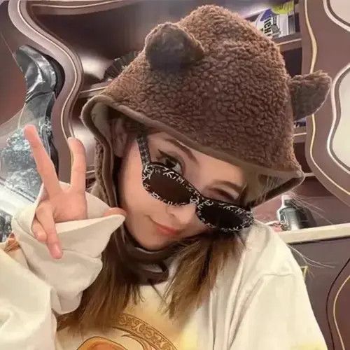 Japanese Brand × Vintage New Brown Bear Ear Hat Scarf Beanies Size ONE SIZE - 1 Thumbnail