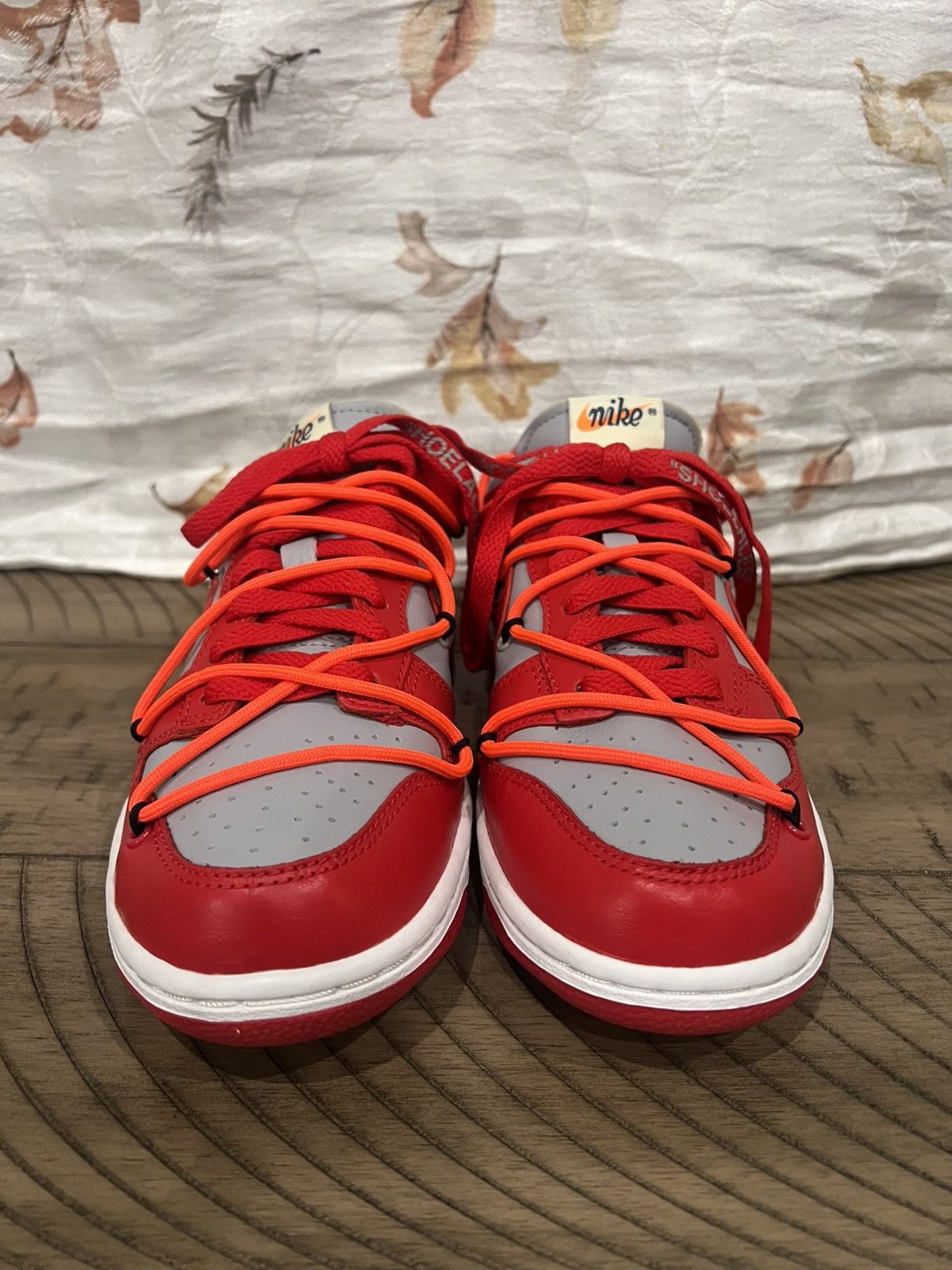 Nike × Off-White Off White Nike Dunk Low University Red Sz 4 2019 CT0856-600 Size US 5 / EU 37 - 2 Thumbnail