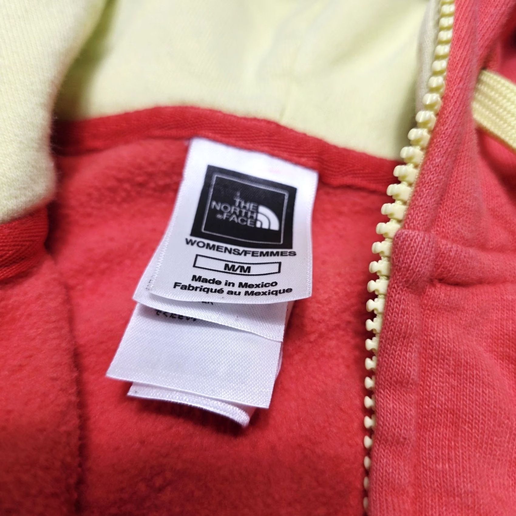 The North Face The North Face Hoodie Women’s Medium Coral Red Lime Green Logo Full Zip Pockets Womens Size M / US 6-8 / IT 42-44 - 3 Thumbnail