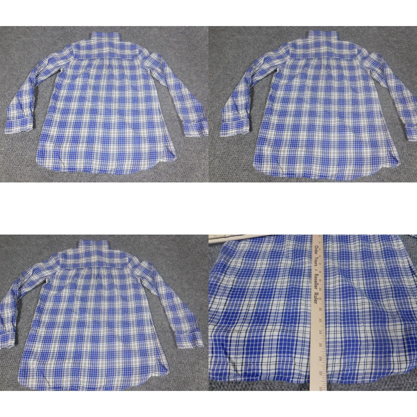 Madewell Madewell Blouse Women S Blue Plaid Long Sleeve Crew Neck Pullover 100% Cotton Rayon Casual Ruffle Button Top Daily Classic Shirt Size S / US 4 / IT 40 - 8 Thumbnail