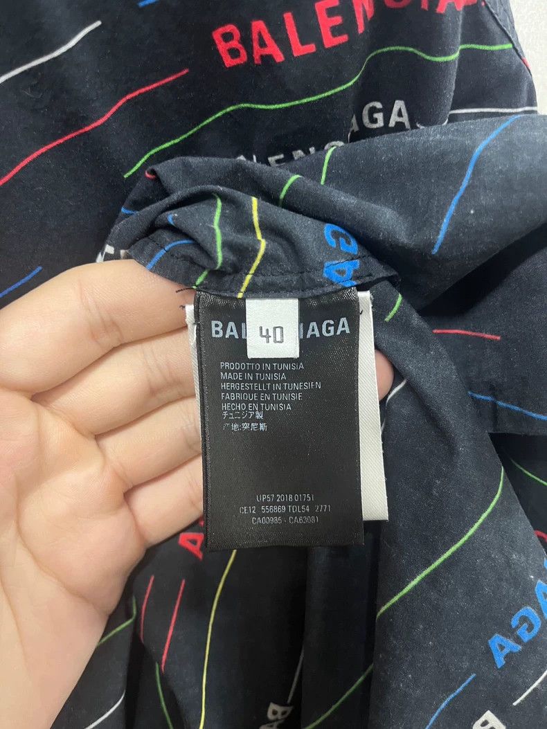 Balenciaga Balenciaga Black Bulletproof Full Print Color Letter Shirt Size US XXS / EU 40 - 3 Thumbnail