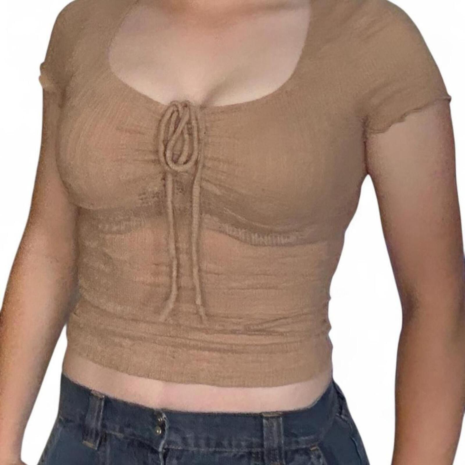 Other Heart N Hips Tan Smocked Top Size XS / US 0-2 / IT 36-38 - 4 Thumbnail
