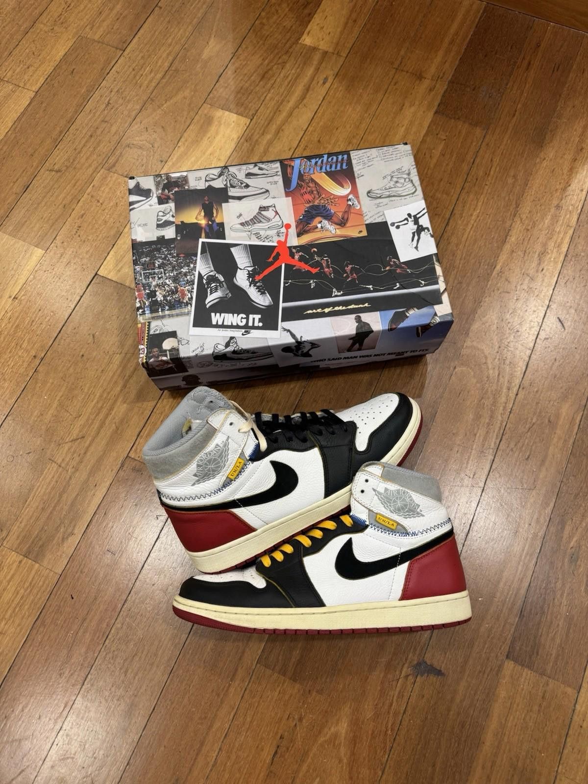 Jordan Brand Jordan 1 Union LA Black Toe Size 12 Size US 12 / EU 45 - 1 Thumbnail
