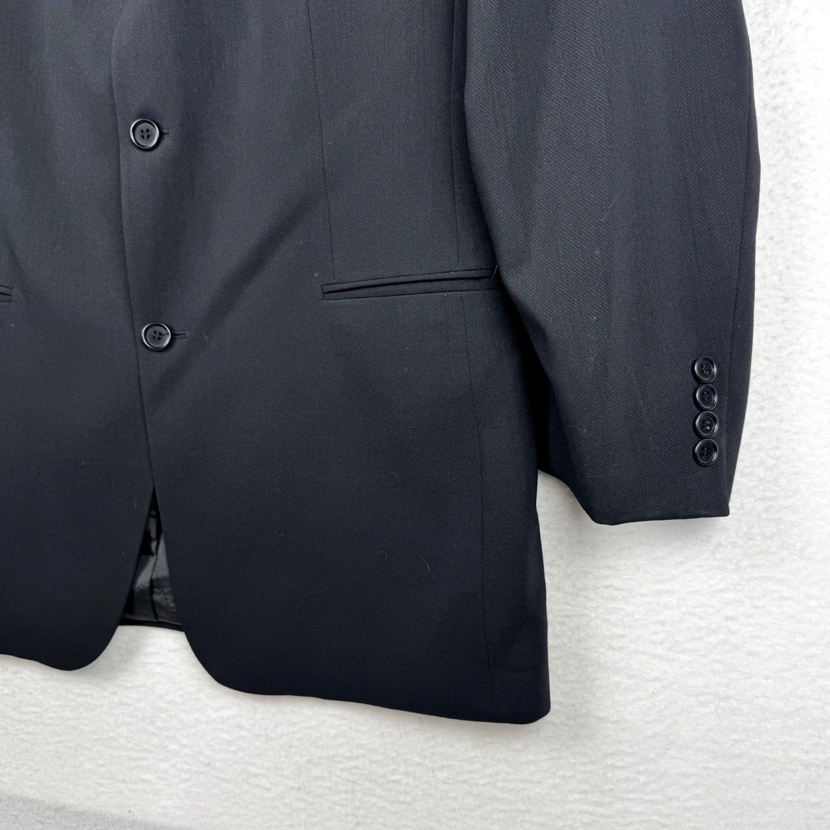Hugo Boss VINTAGE BOSS by Hugo Boss Mens 42L Einstein Wool Black Suit Coat Blazer Jacket USA Size 42R - 3 Thumbnail