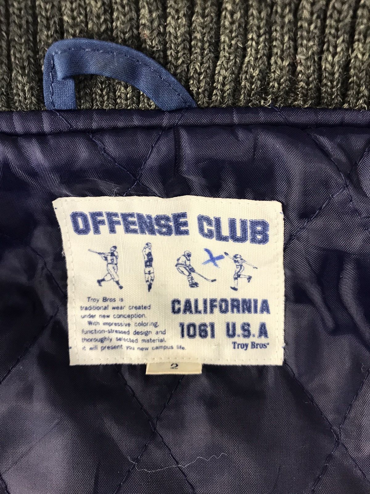 Vintage Vtg Varsity jacket Wool Distressed OffenseClub Troy Bros Size US XL / EU 56 / 4 - 13 Thumbnail