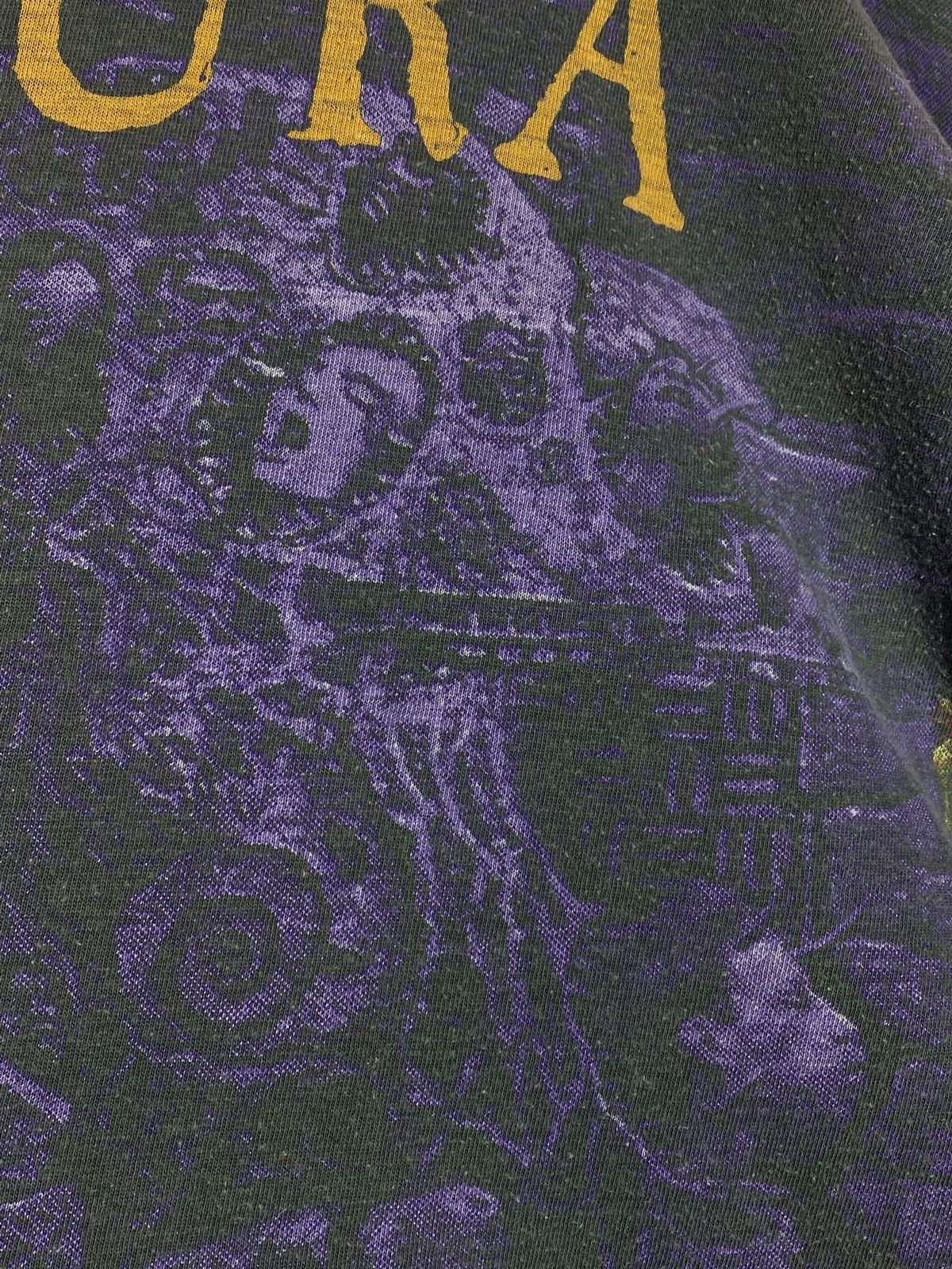 Band Tees Vintage 90s Sepultura All Over Print Blue Grape Tag T-shirt Size US XL / EU 56 / 4 - 10 Thumbnail