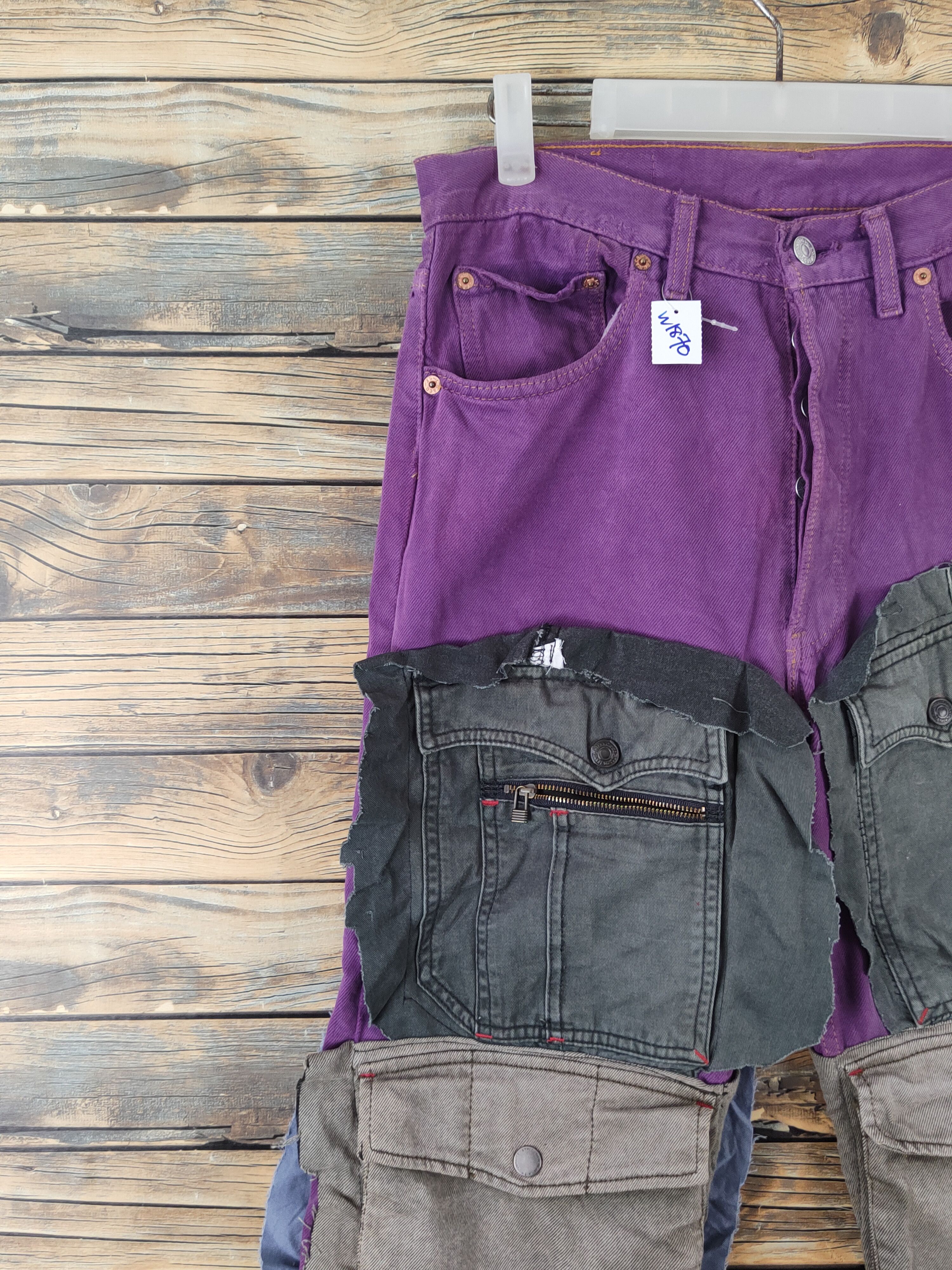 Levi's DL Levis multipocket reconstruct ripped Patched denim #W1870 Size US 32 / EU 48 - 3 Thumbnail