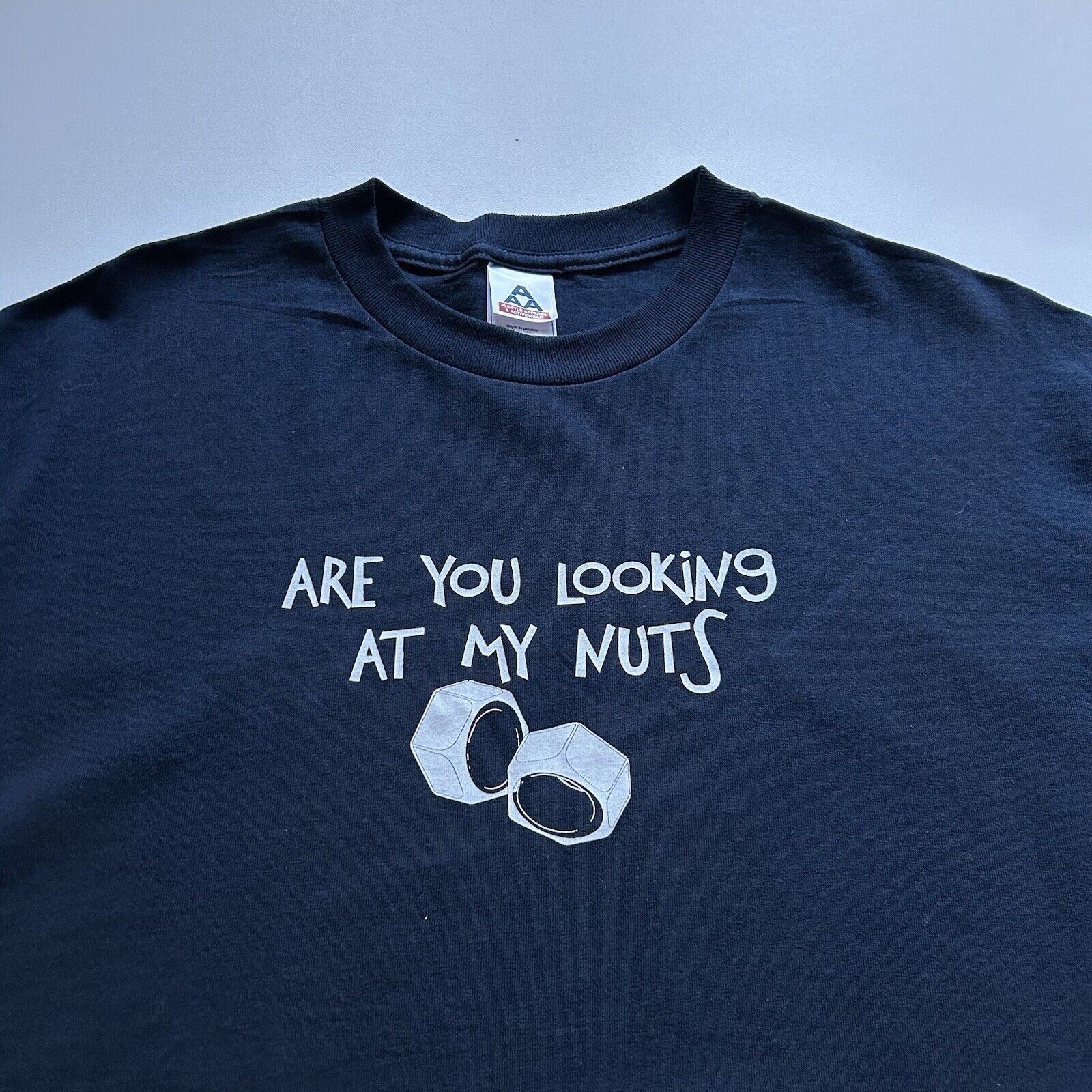 Vintage Vintage Y2K You Looking At My Nuts Funny T Shirt Large Rare Size US L / EU 52-54 / 3 - 2 Thumbnail