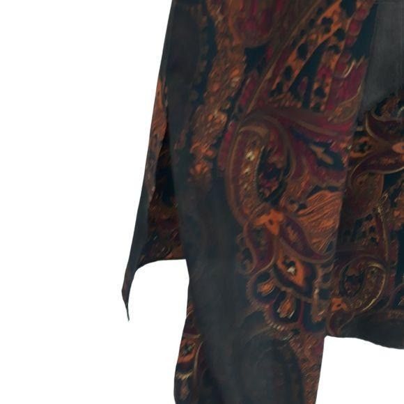 Vintage Vtg 90s Witchy Burnt Paisley Maxi Dress Sz M Black Double Sl Size M / US 6-8 / IT 42-44 - 9 Thumbnail