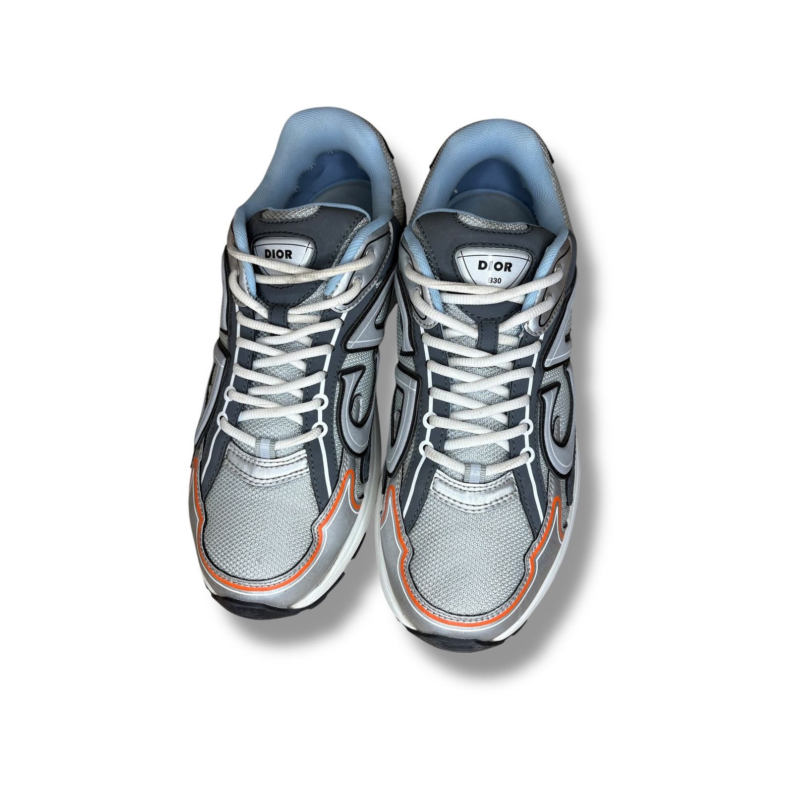 Dior Dior B30 Silver Grey Blue Orange Sneakers | Size 44 (11US) Size US 11 / EU 44 - 3 Thumbnail