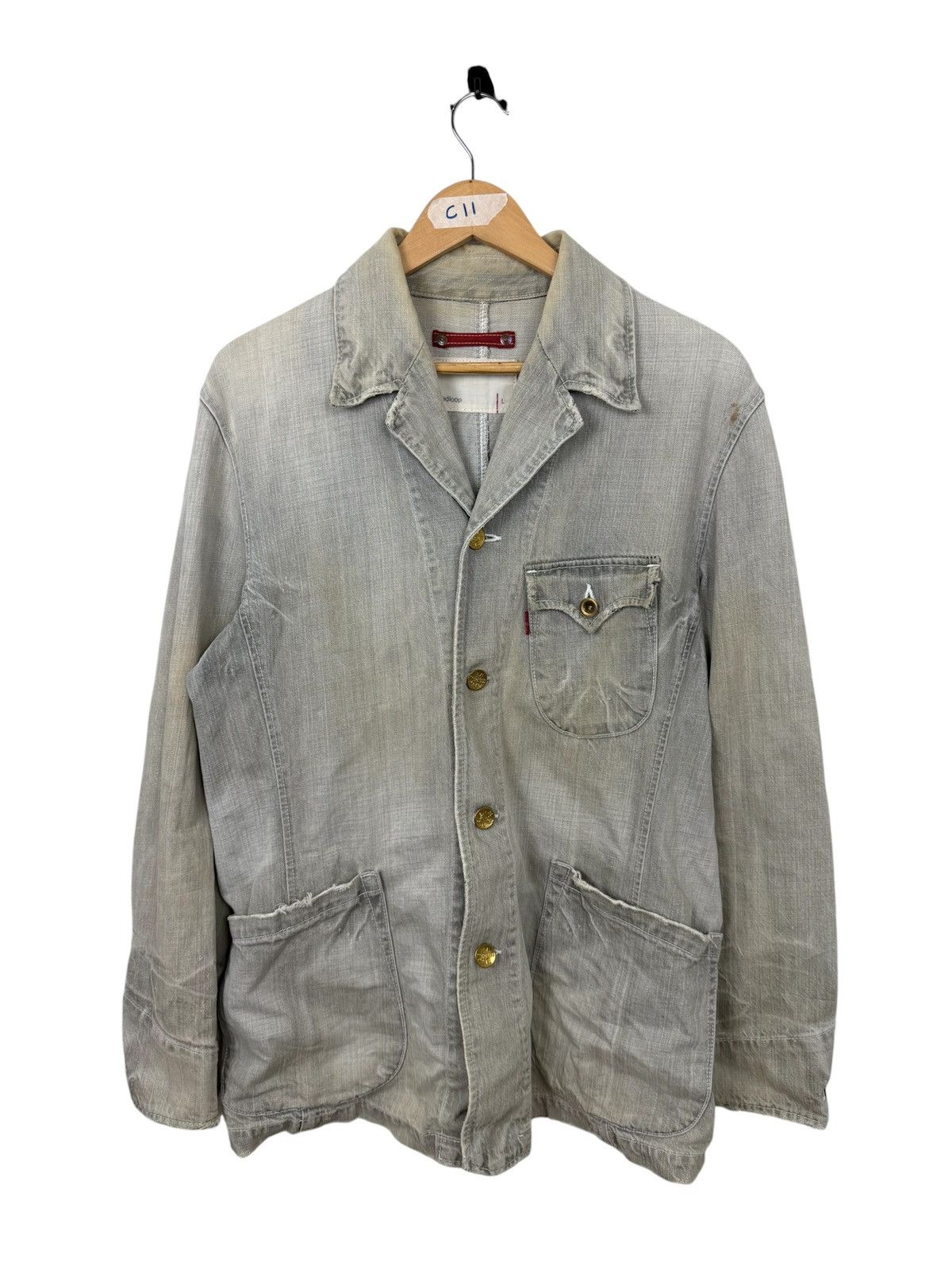 Levi's Vintage Distress Levi’s Redloop Denim Engineer Jacket Size US L / EU 52-54 / 3 - 1 Thumbnail