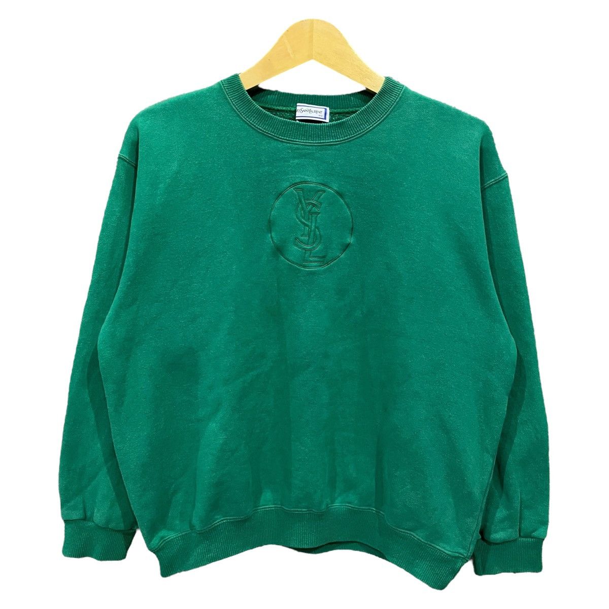 Vintage Vtg Yves Saint Laurent YSL Big Logo Embroidery Sweatshirt Size US M / EU 48-50 / 2 - 1 Thumbnail