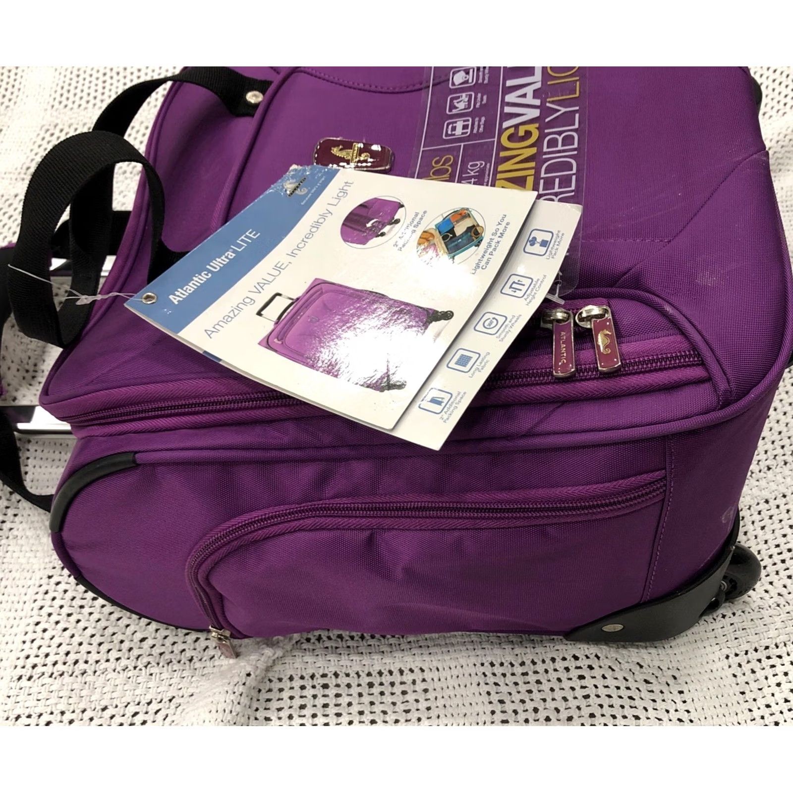 Vintage Atlantic Ultra Lite Softsides Rolling Underseat Carry-on Turquoise Blue U15 Size ONE SIZE - 4 Thumbnail