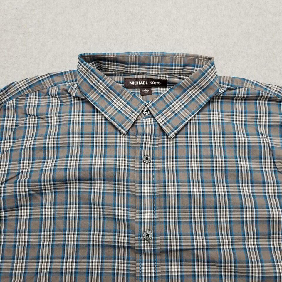 Michael Kors Michael Kors Shirt Men Large Plaid Button Up Long Sleeve Size US L / EU 52-54 / 3 - 4 Thumbnail