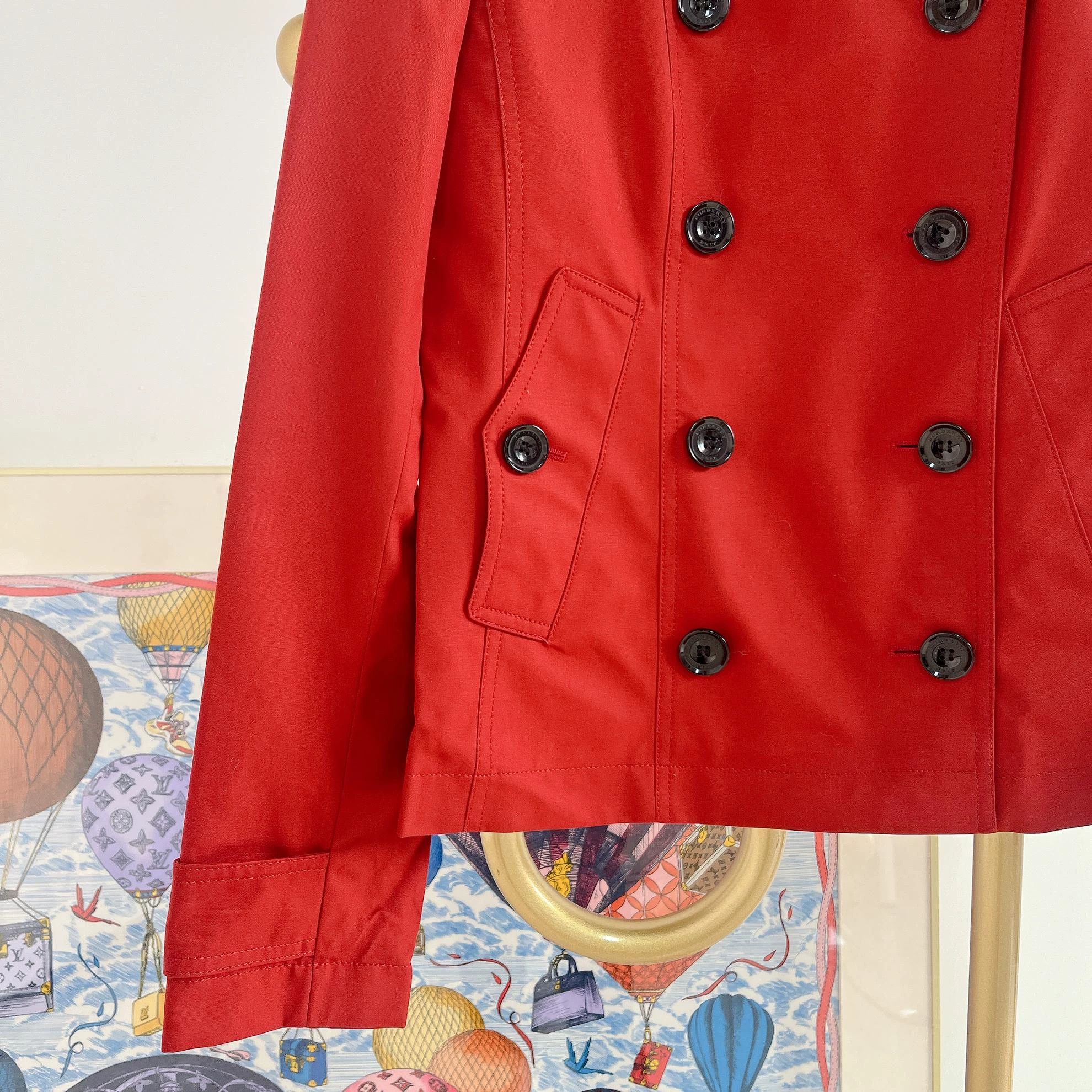 Burberry Burberry Red Short Double Breasted Jacket 36 2646 Size XS / US 0-2 / IT 36-38 - 4 Thumbnail