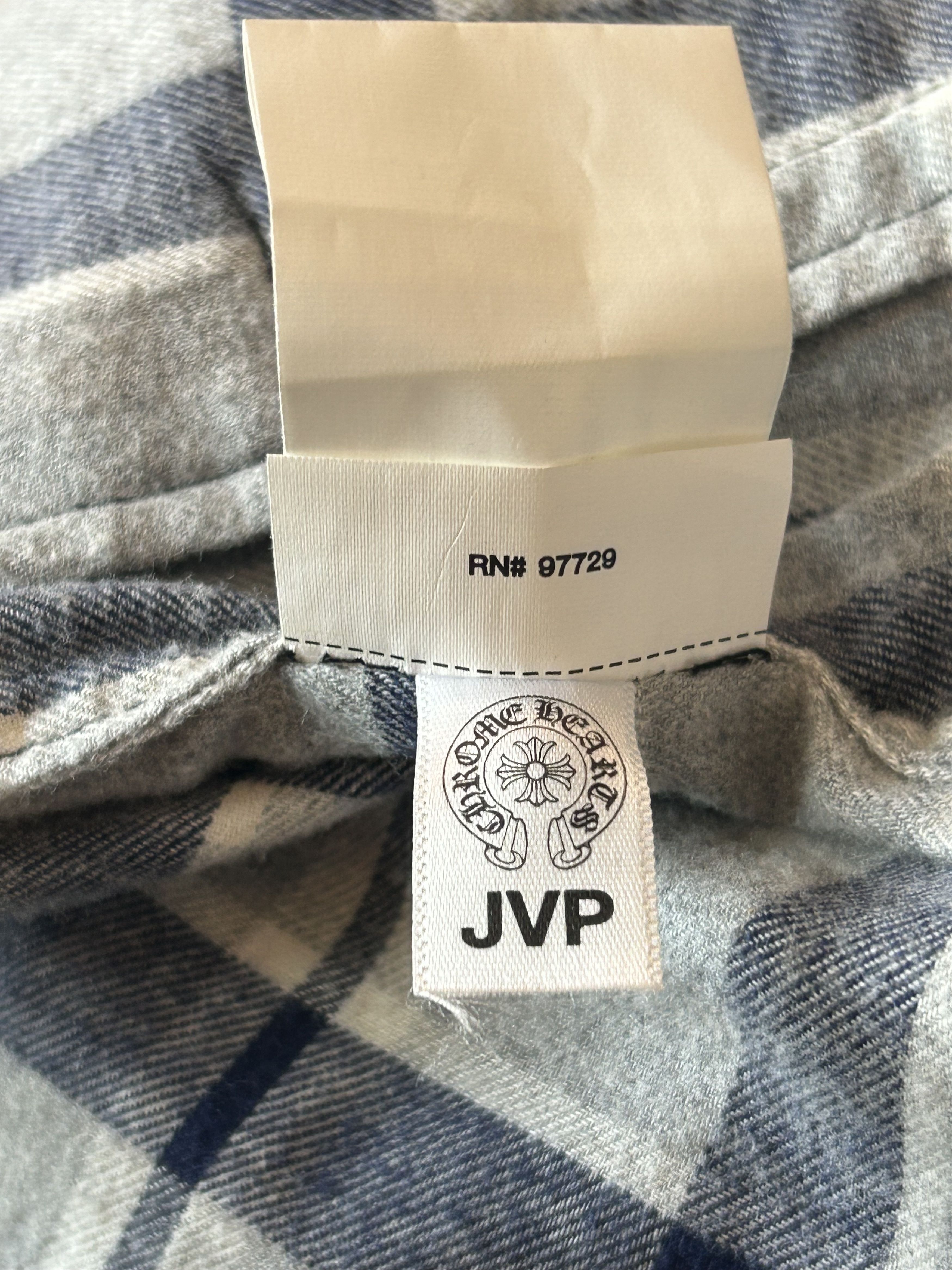 Chrome Hearts Chrome Hearts Grey & Blue Cross Patch Elongated Flannel Size US S / EU 44-46 / 1 - 7 Thumbnail