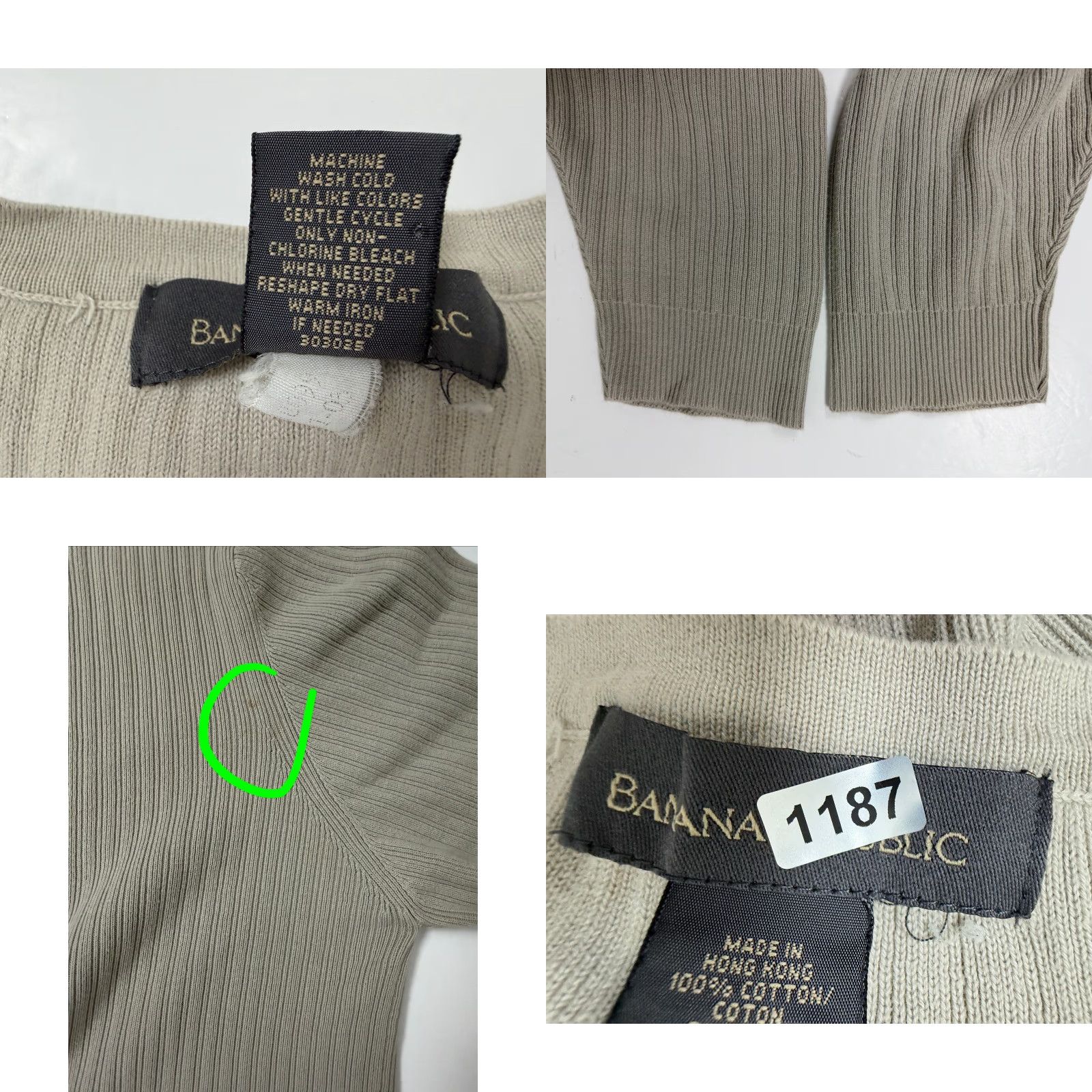 Banana Republic Banana Republic Ribbed Shirt Men XL Beige Cotton Vintage Y2K 90s Preppy Heavyweight Knit Crew Neck T-Shirt - Regular Fit Size US XL / EU 56 / 4 - 9 Thumbnail