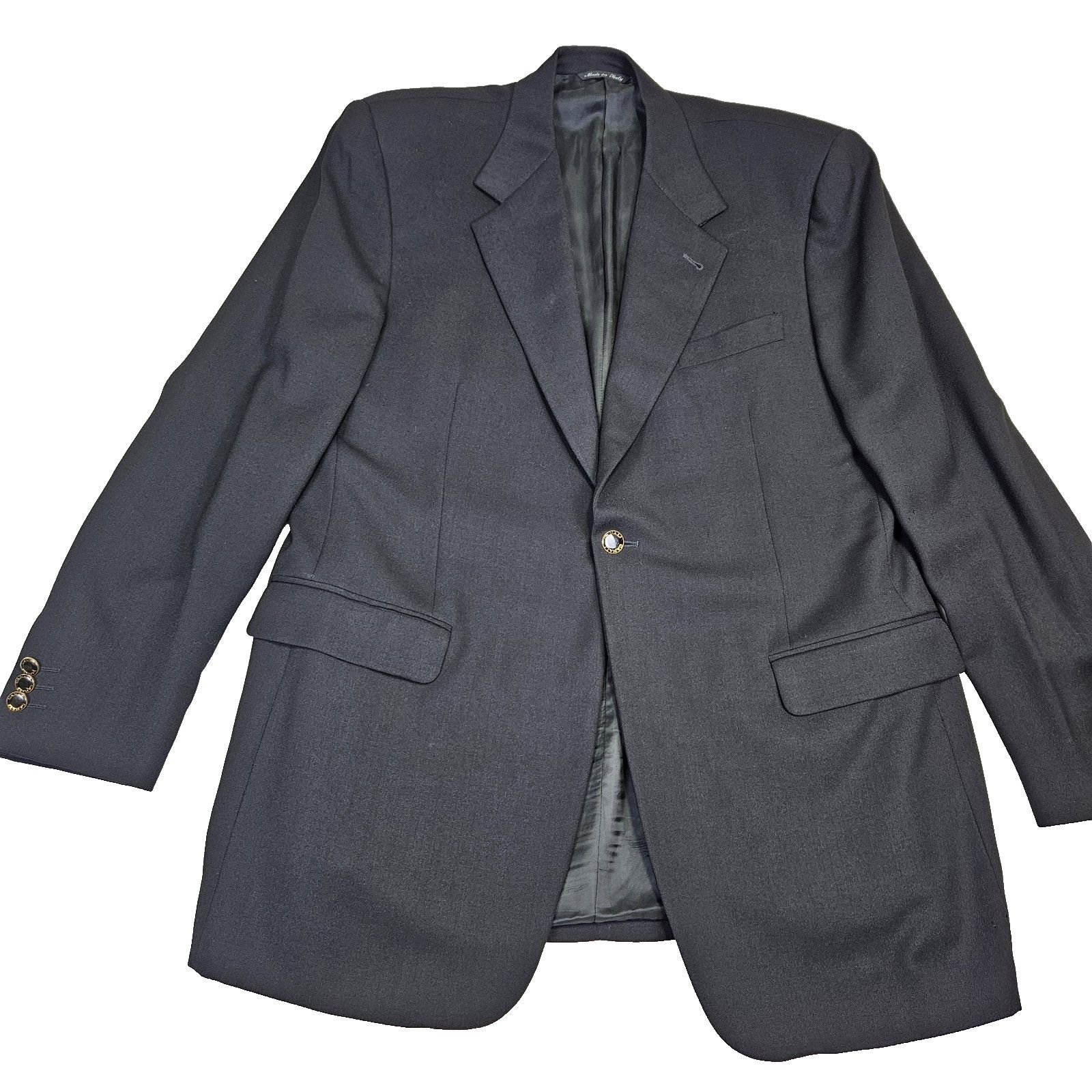 Canali Canali Proposta Enamel Gold Button Vellerian Blazer Italian Size 42L - 1 Thumbnail