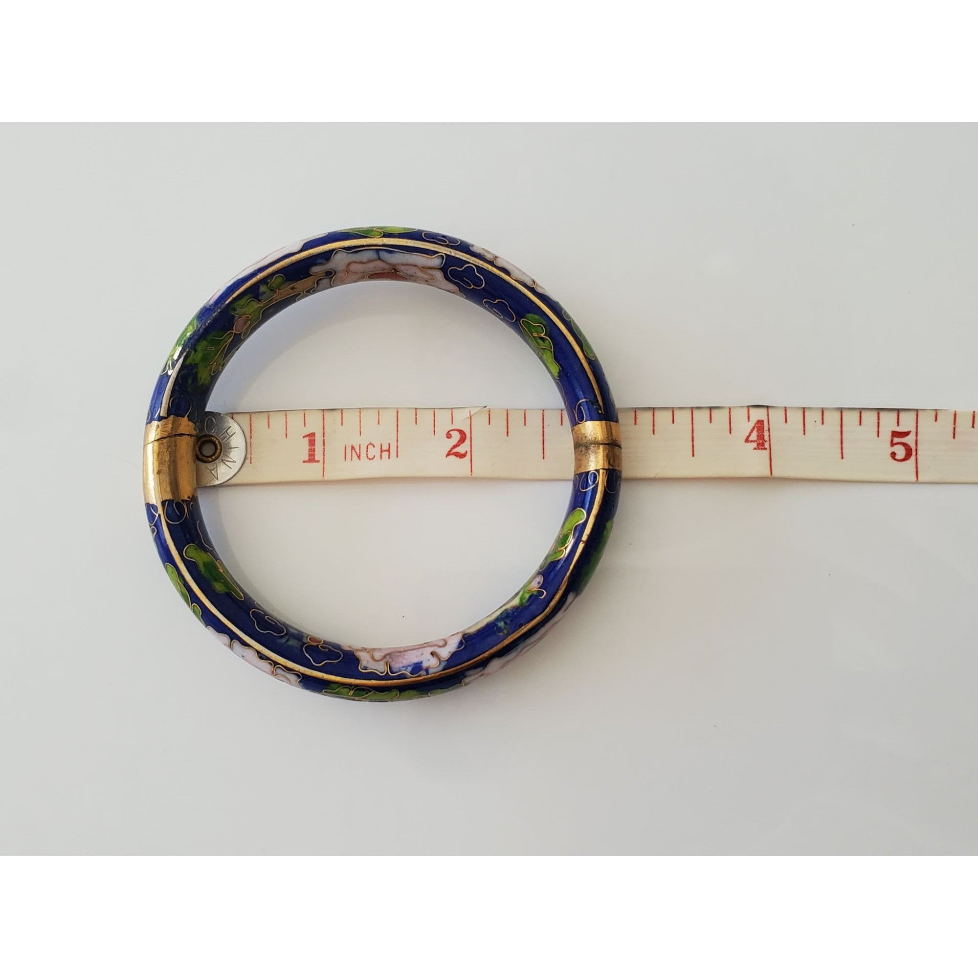 Other Vintage Blue Floral Cloisonne Bangle Bracelet Size ONE SIZE - 7 Thumbnail