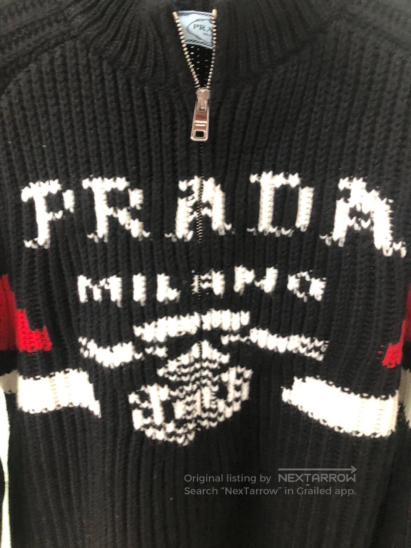 Prada Black Knitted Prada Sweater with Stripes. Size US S / EU 44-46 / 1 - 5 Thumbnail