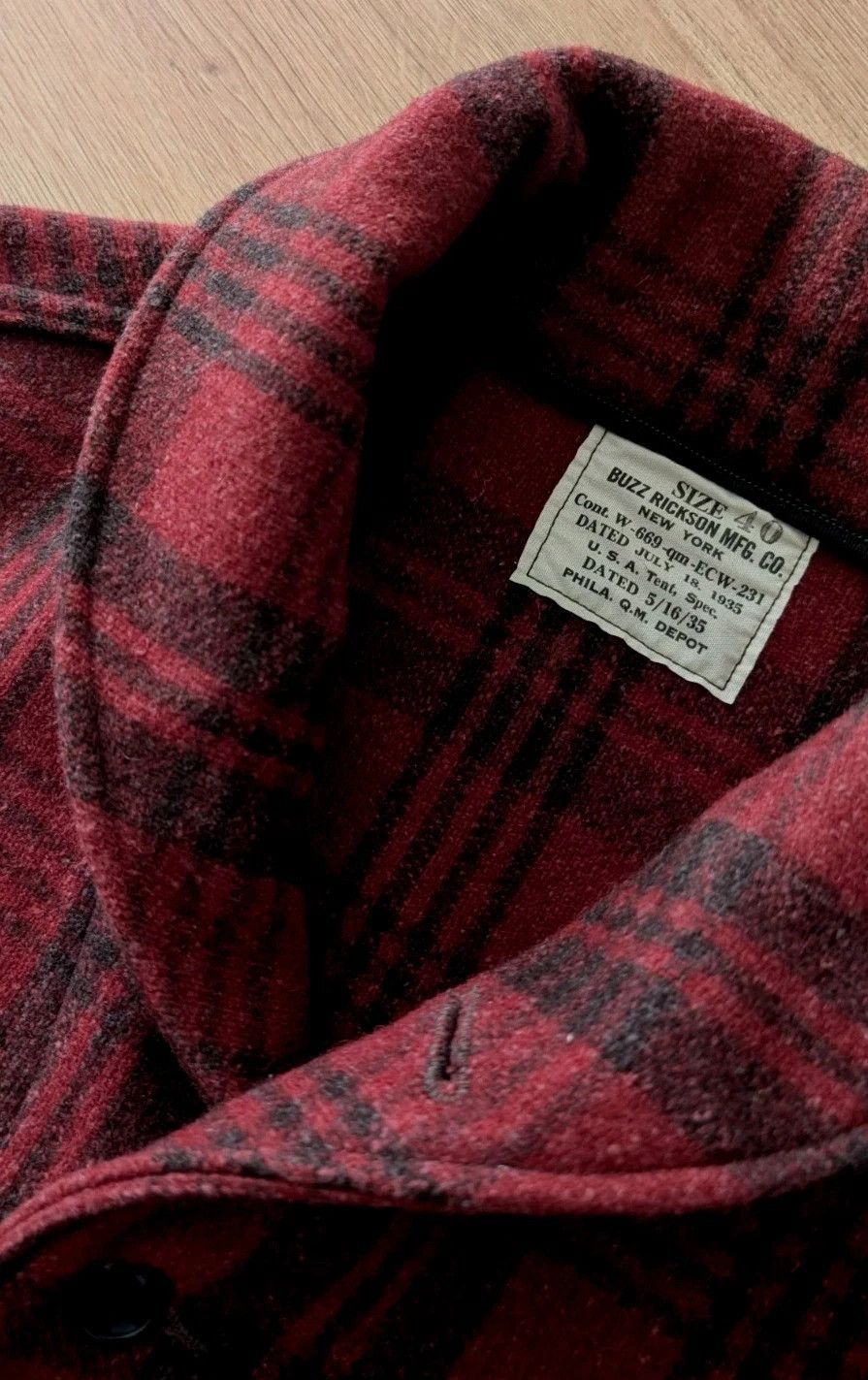 Buzz Rickson's Buzz Rickson red/black Buffalo Plaid Wool Jacket size 40 Size US L / EU 52-54 / 3 - 2 Thumbnail