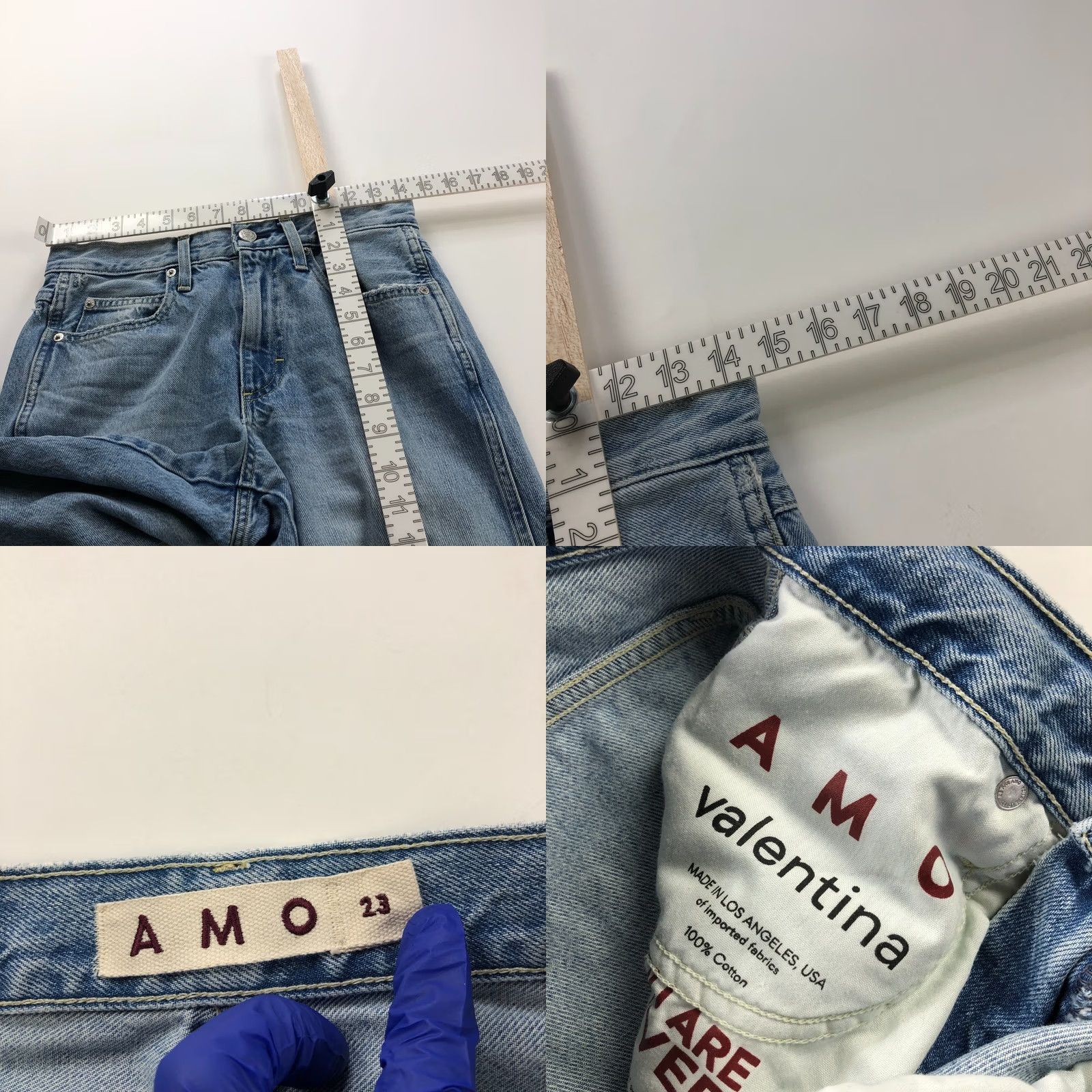 AMO AMO Valentina Jeans Women Blue Mid Rise Straight Denim 23 29W 29L Pockets Distressed Size 40" / US 18 - 8 Thumbnail