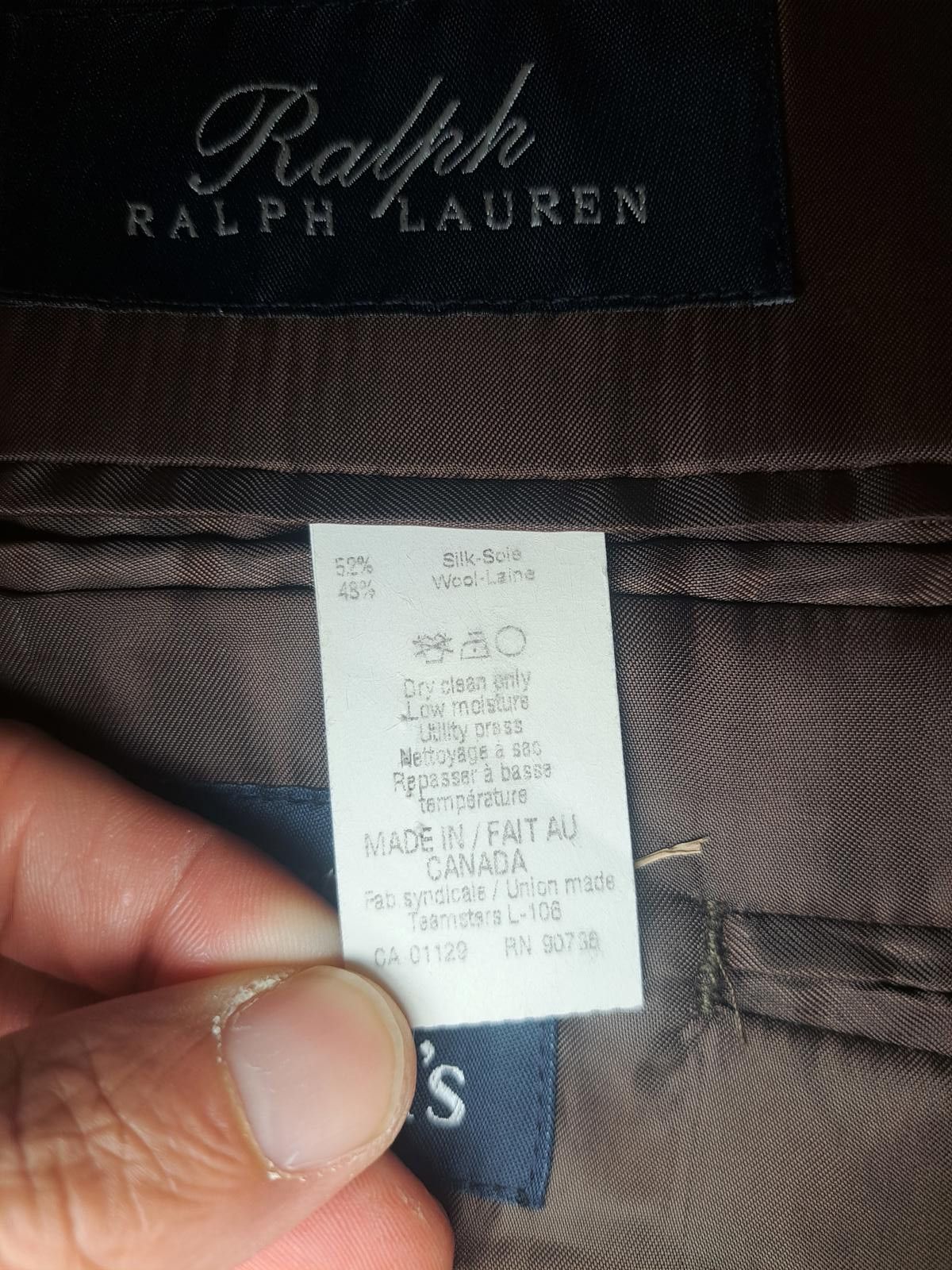 Polo Ralph Lauren NEW Ralph Lauren Sport Coat Mens 46L Brown Houndstooth Silk Size 46L - 4 Thumbnail