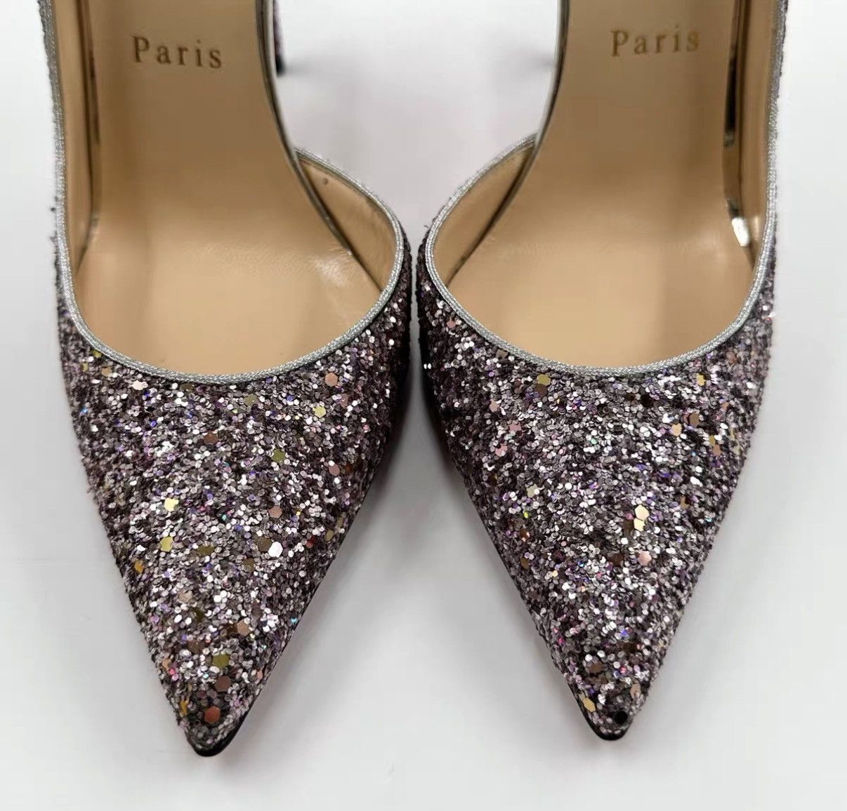 Christian Louboutin Christian Louboutin Sequined Red-Sole High Heels K12 Size US 7 / IT 37 - 3 Thumbnail