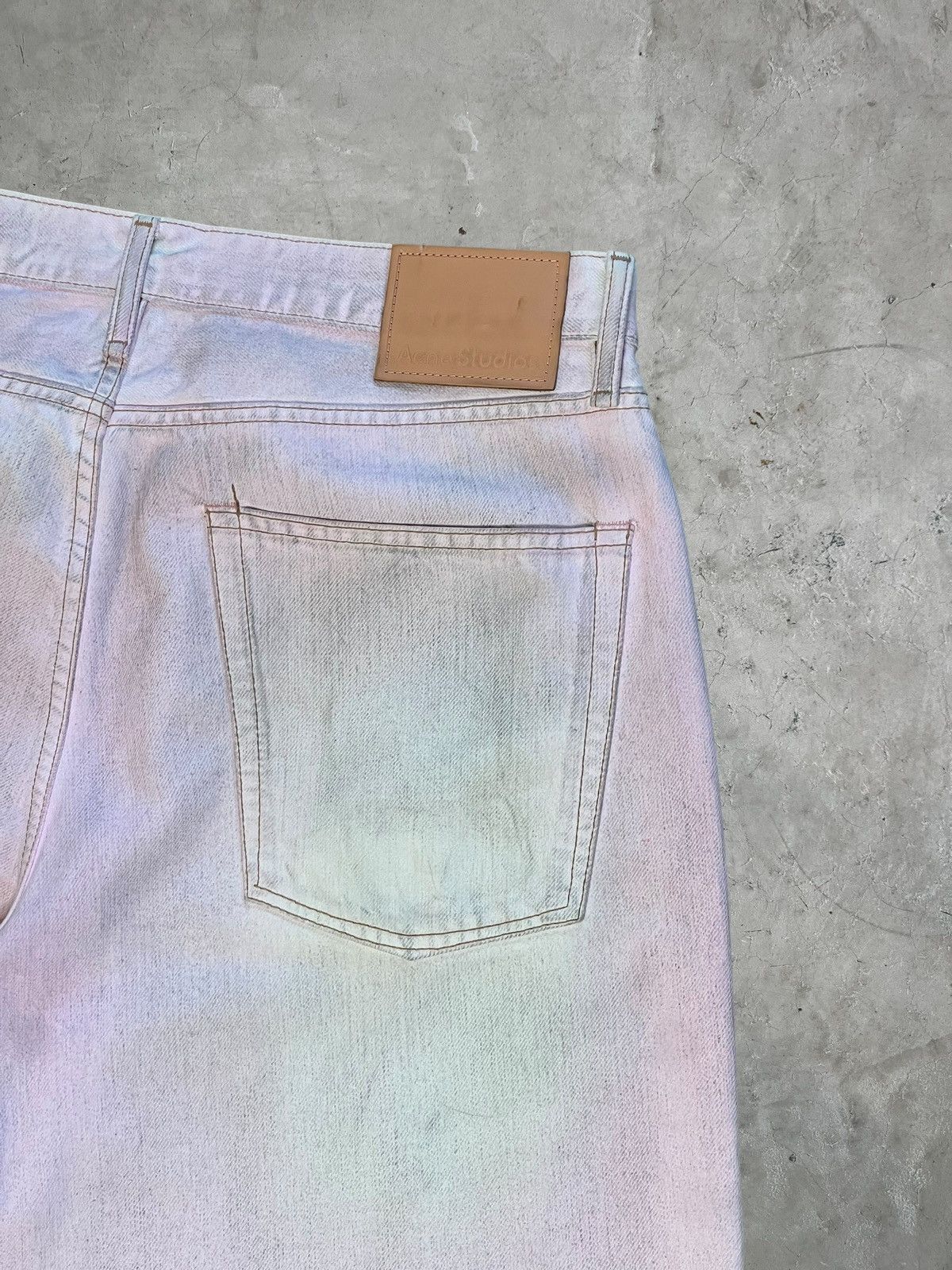 Acne Studios Acne Studios Pink Waxed Baggy Denims Size US 34 / EU 50 - 9 Thumbnail
