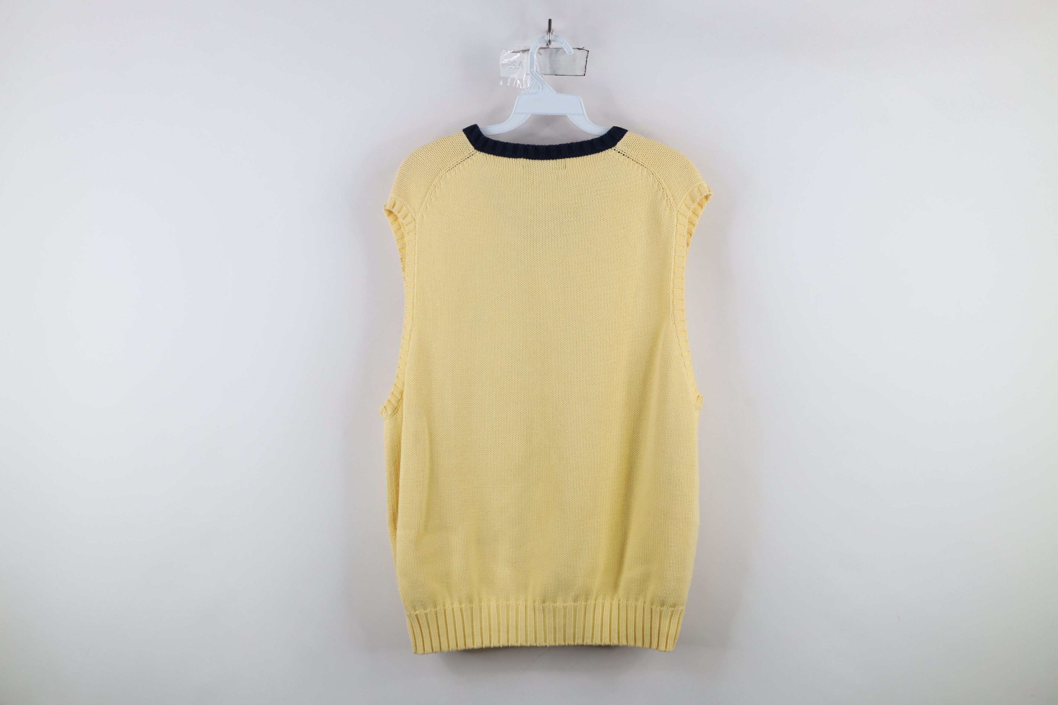 Ralph Lauren × Vintage Vintage 90s Ralph Lauren Knit V-Neck Sweater Vest Yellow Size US L / EU 52-54 / 3 - 10 Thumbnail