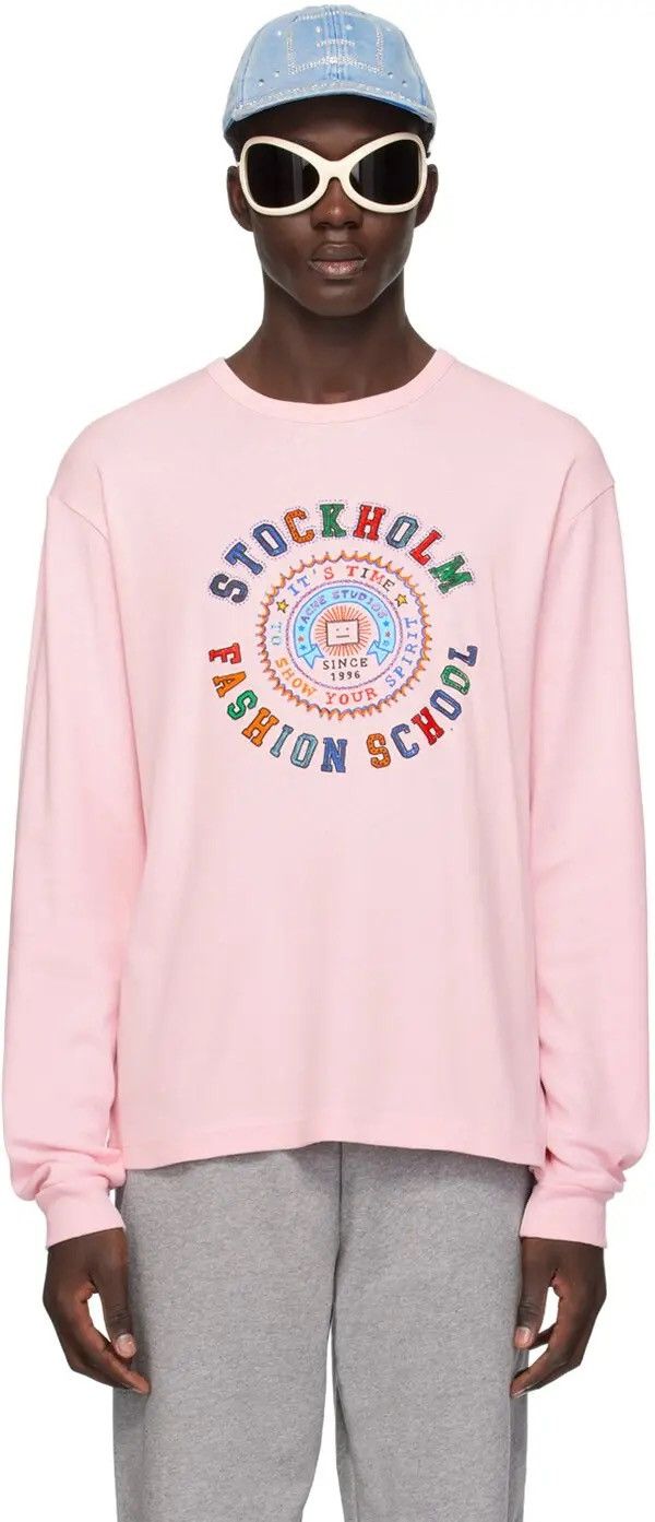 Acne Studios SFS Printed LS Pink T-Shirt Size US M / EU 48-50 / 2 - 1 Thumbnail