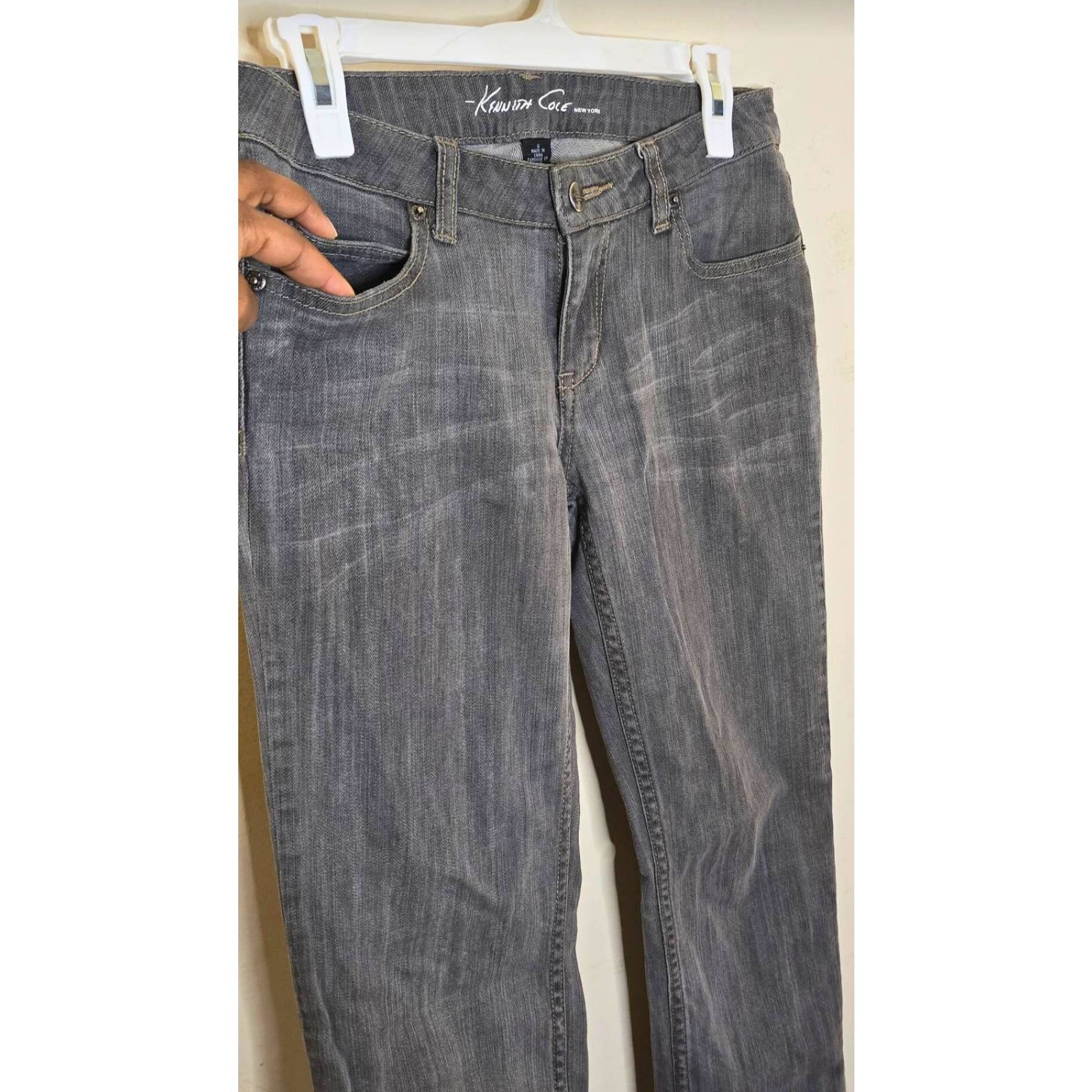 Kenneth Cole Kenneth Cole Womens Jeans Size 6 Gray Mid Rise Straight Leg Size 28" / US 6 / IT 42 - 6 Thumbnail