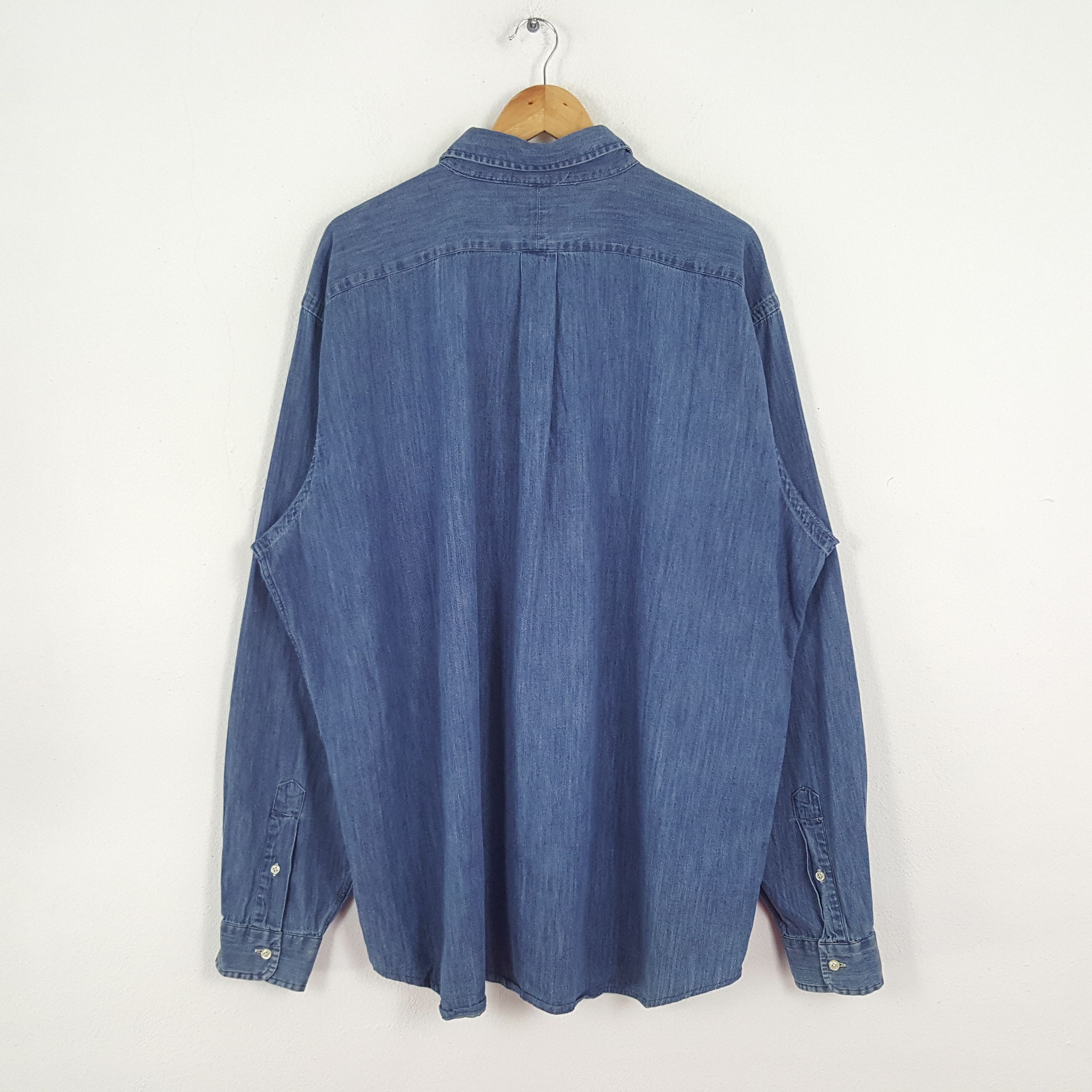 Ralph Lauren × Vintage Vintage Ralph Lauren American Brand Denim Shirt Button Up Size US XXL / EU 58 / 5 - 3 Thumbnail
