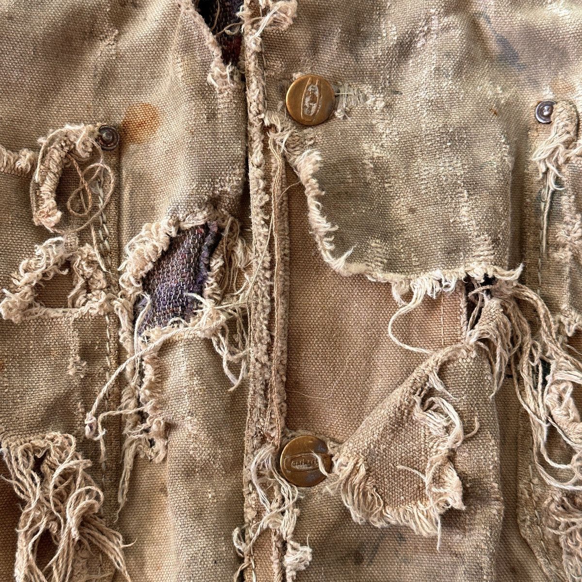 Carhartt × Vintage 70s Thrashed Carhartt miner Homeless Chore Coat Boro Crash Size US L / EU 52-54 / 3 - 7 Thumbnail