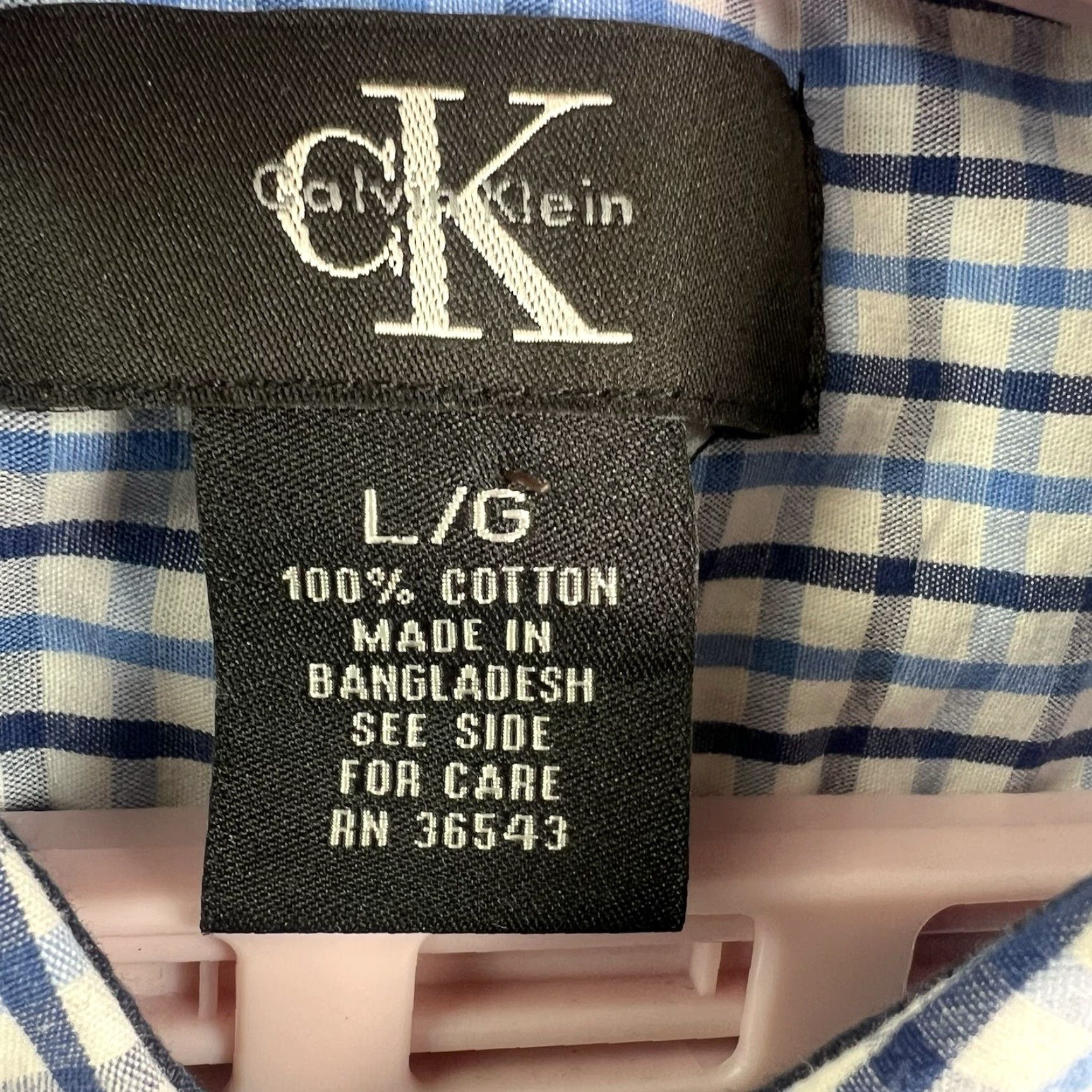 Calvin Klein Calvin Klein Button-Down Shirt Mens L Blue Check Long Sleeve Regular Fit Size US L / EU 52-54 / 3 - 5 Thumbnail