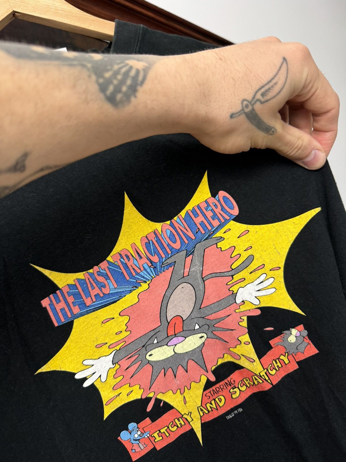 Cartoon Network Vintage 1999 Itchy and Scratchy Movie Cartoon Simpsons Tee Size US L / EU 52-54 / 3 - 3 Thumbnail