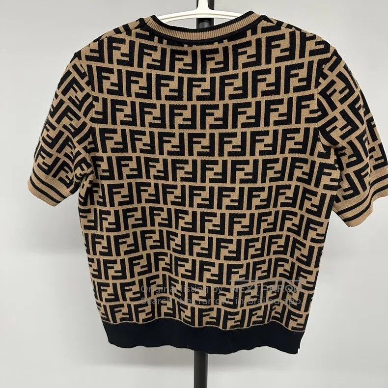 Fendi Fendi Knitted All-Over Print Logo Short-Sleeve Size XXS / US 00 / IT 34 - 2 Thumbnail