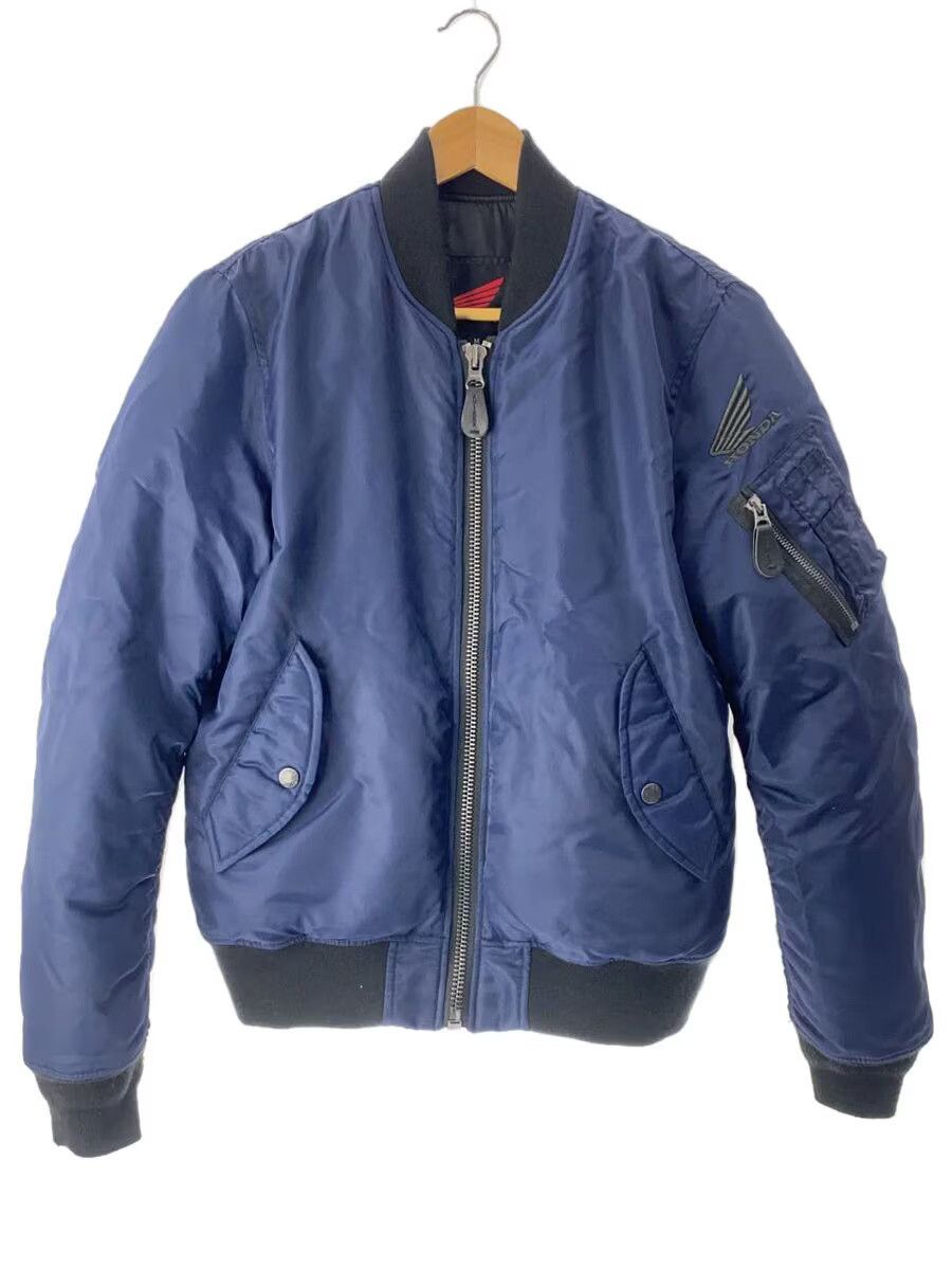 Avirex Plain Nylon Flight Jacket Navy